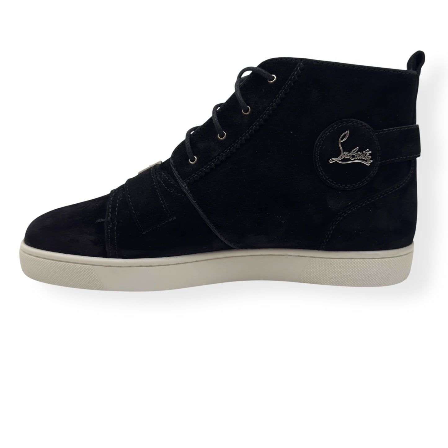 CHRISTIAN LOUBOUTIN NONO STRAP FLAT SUEDE SNEAKER BLACK 43 / UK9