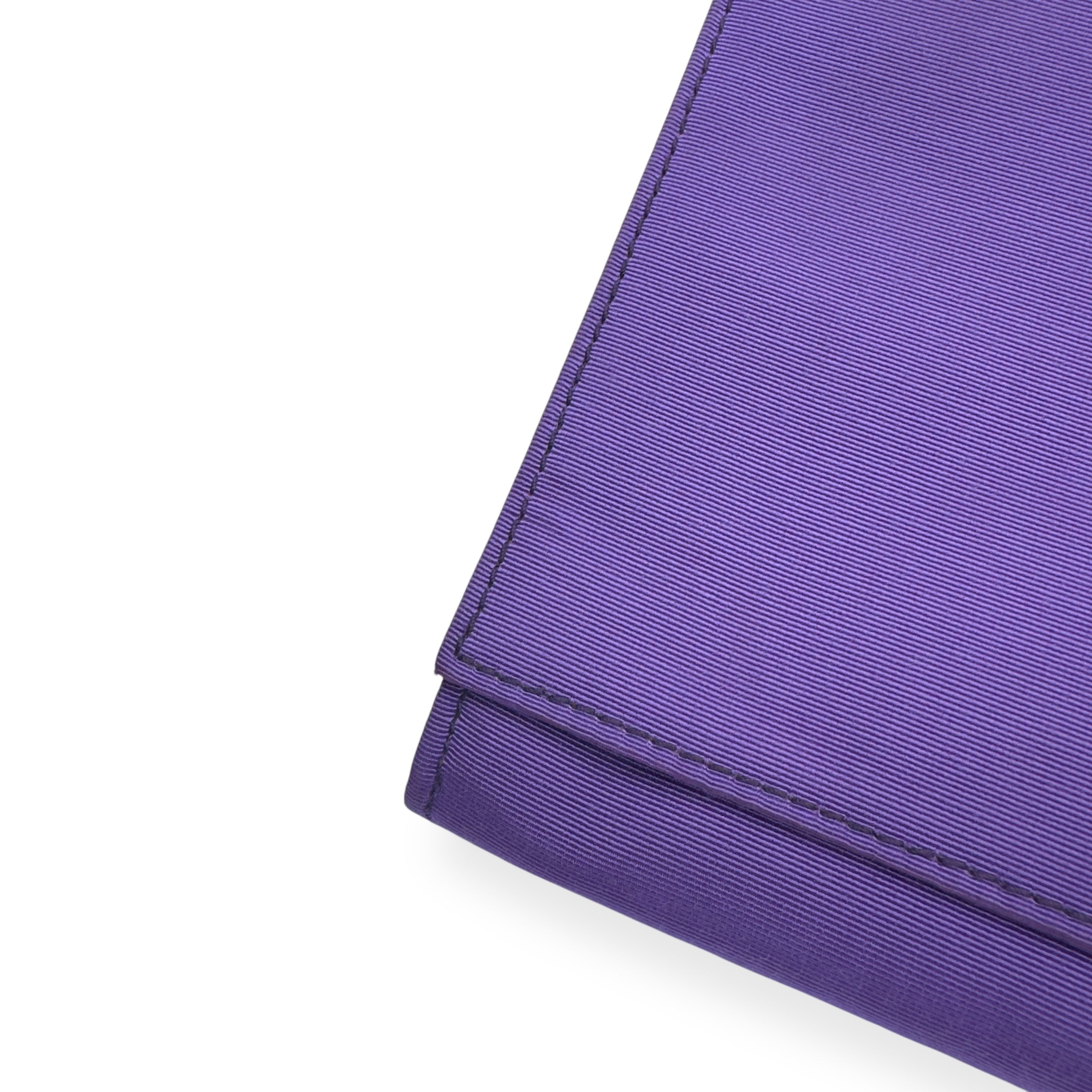 MULBERRY CLOTH CLUTCH WALLET PURPLE / SILVER