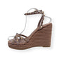 VALENTINO GARAVANI ROCKSTUD LEATHER ESPADRILLE NEUTRAL / PINK 38 / UK5