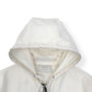 PRADA TRIANGLE LOGO ZIP-UP DENIM HOODIE WHITE M