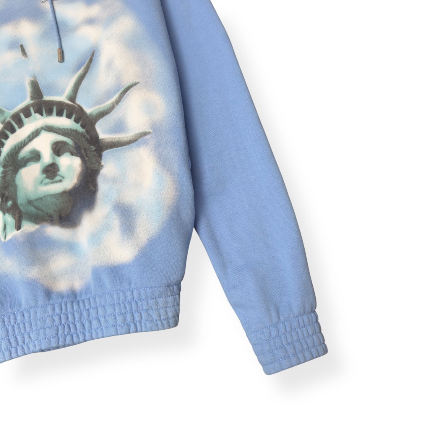 OFF-WHITE STATUE OF LIBERTY HOODIE BABY BLUE S