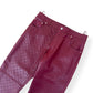 GUCCI GG EMBOSSED LEATHER TROUSERS RED 50 / L