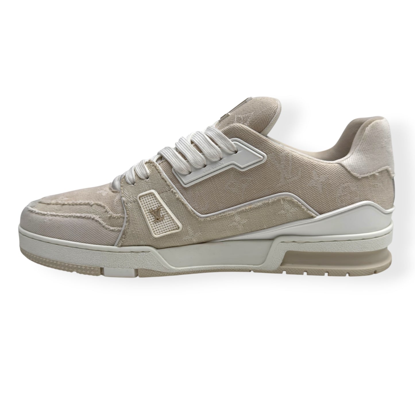 LOUIS VUITTON LV TRAINER BEIGE / WHITE UK10