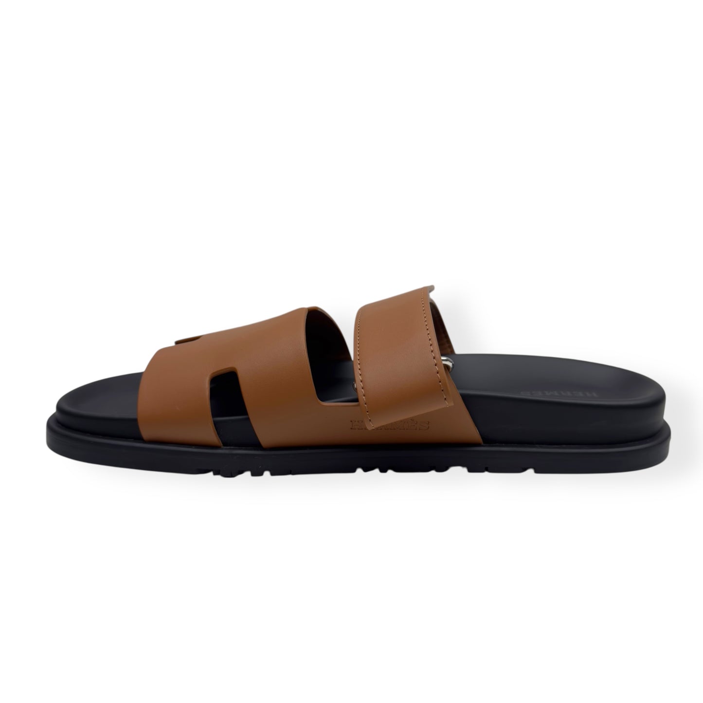 HERMÈS CHYPRE CALFSKIN LEATHER SANDALS NATUREL 42.5 / UK8.5