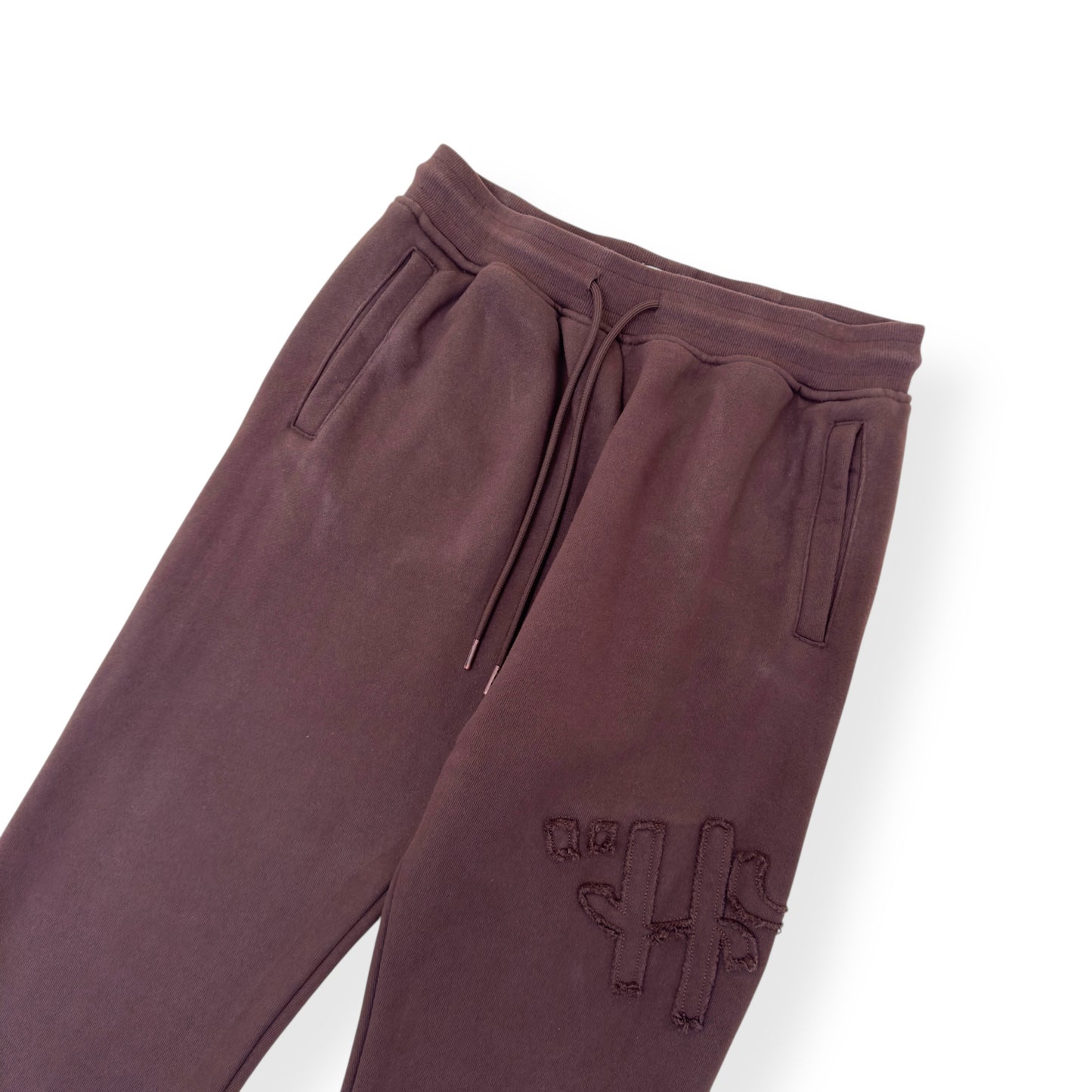 HONOR THE GIFT SCRIPT EMBROIDERED SWEAT PANTS BROWN M