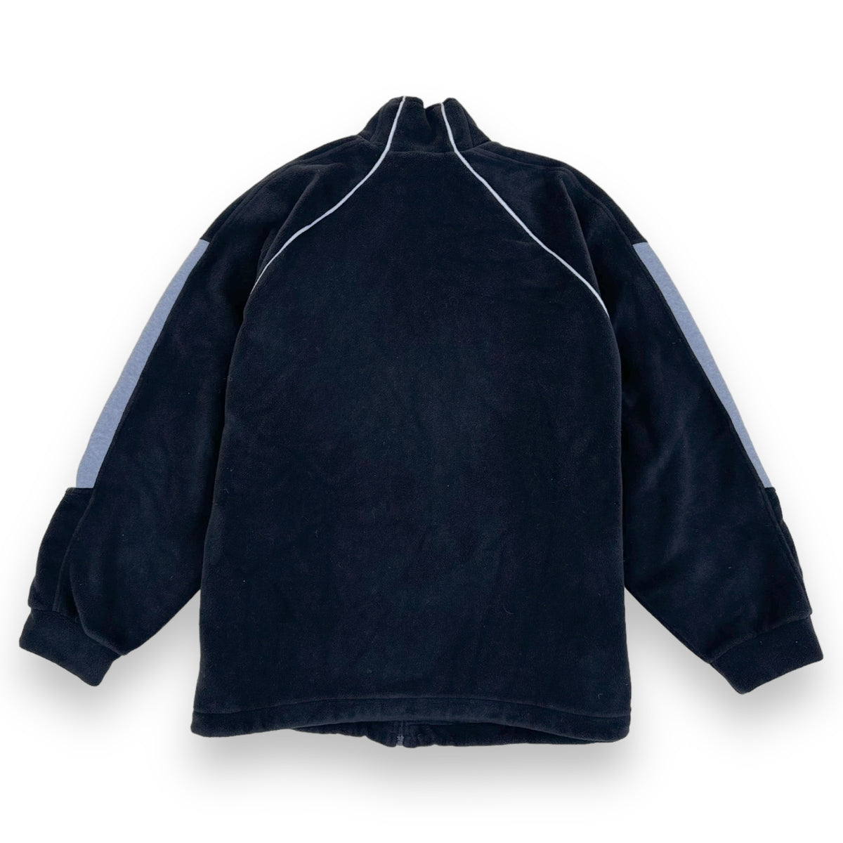 BALENCIAGA LOGO SPORT FLEECE ZIP-UP SWEATER BLACK / GREY XL