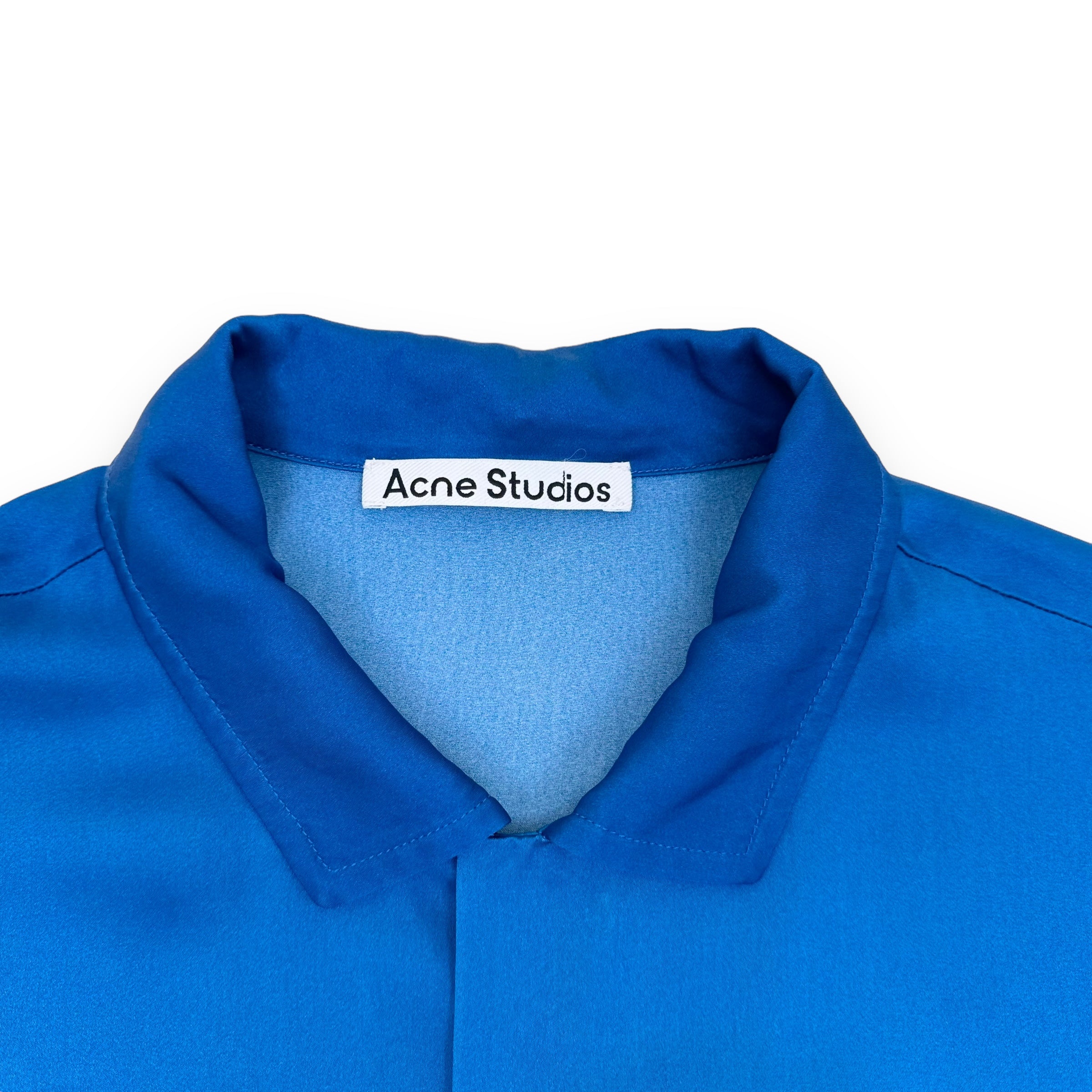 ACNE STUDIOS STATUE PRINT VISCOSE SHIRT BLUE L