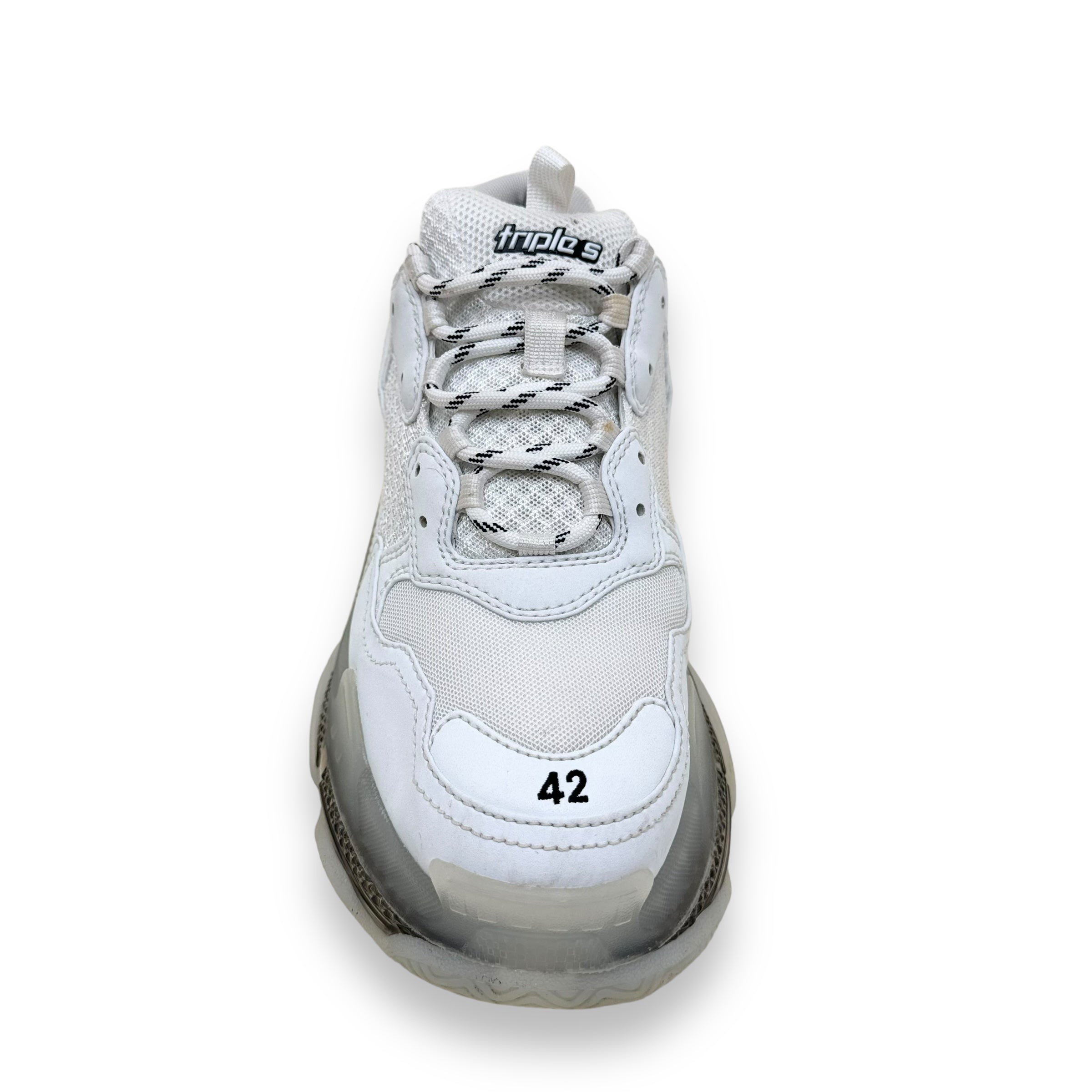BALENCIAGA TRIPLE S CLEAR SOLE SNEAKER WHITE UK8