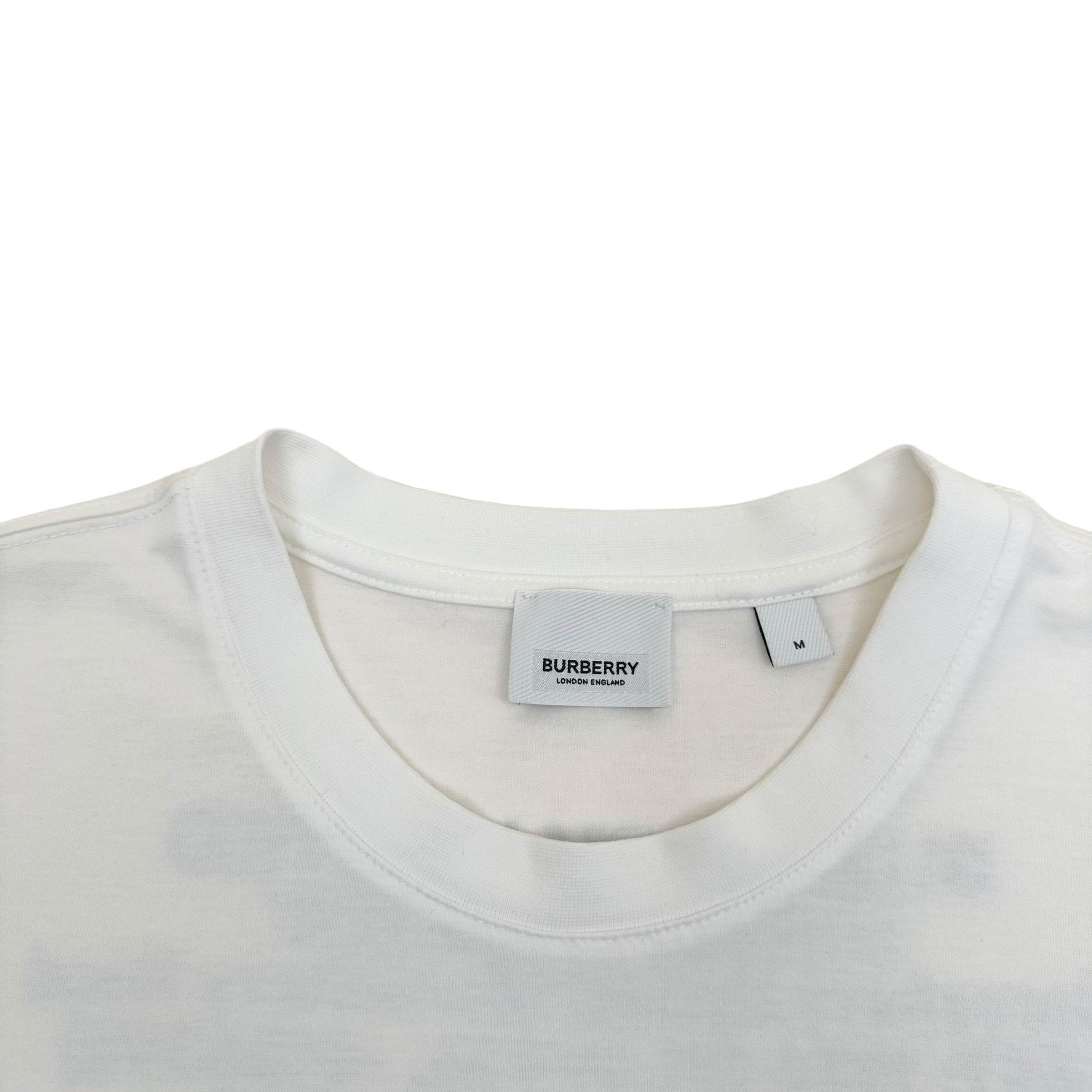 BURBERRY OVERSIZED LOGO-PRINT T-SHIRT WHITE M