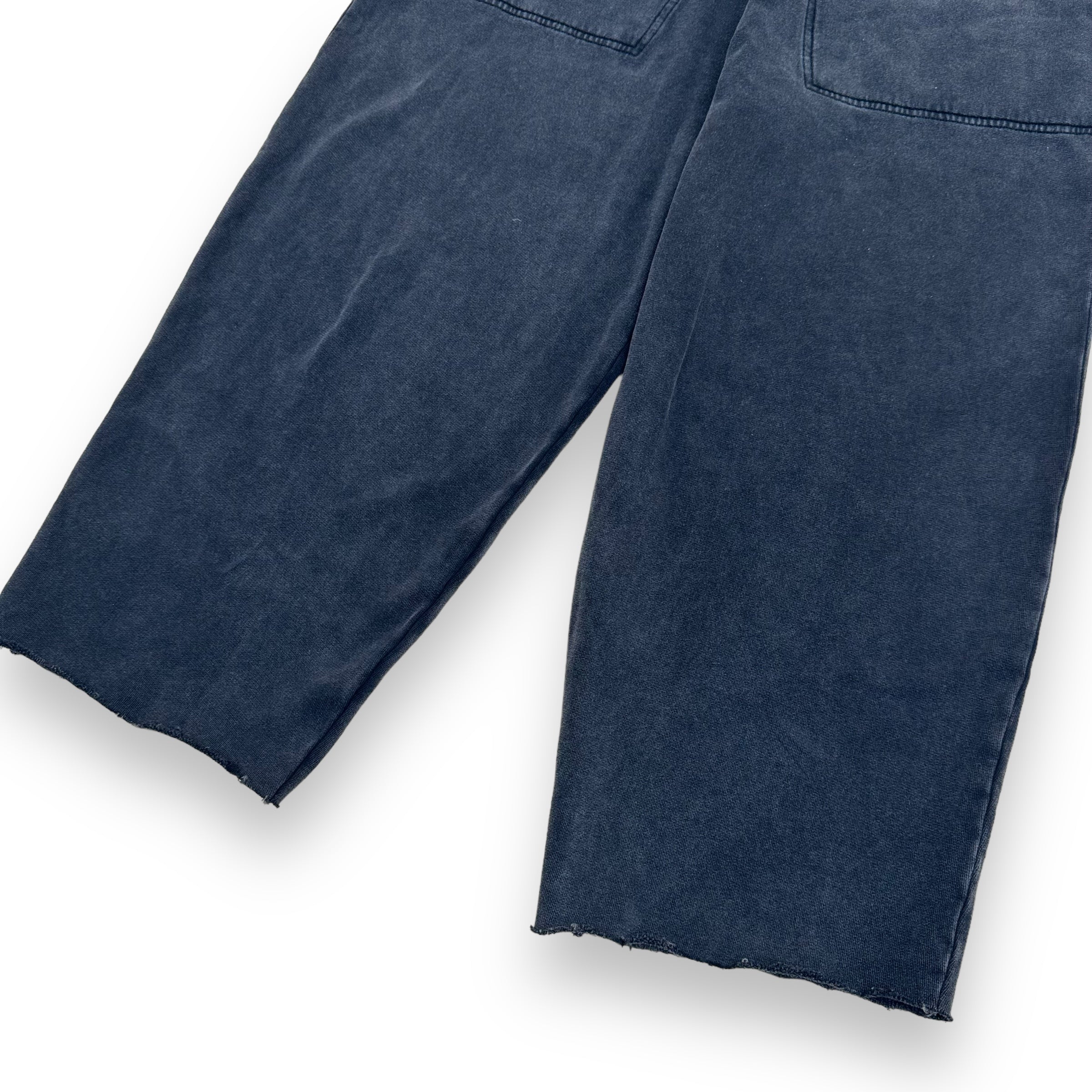 BALENCIAGA CROPPED WIDE-LEG SWEATPANTS WASHED GREY M