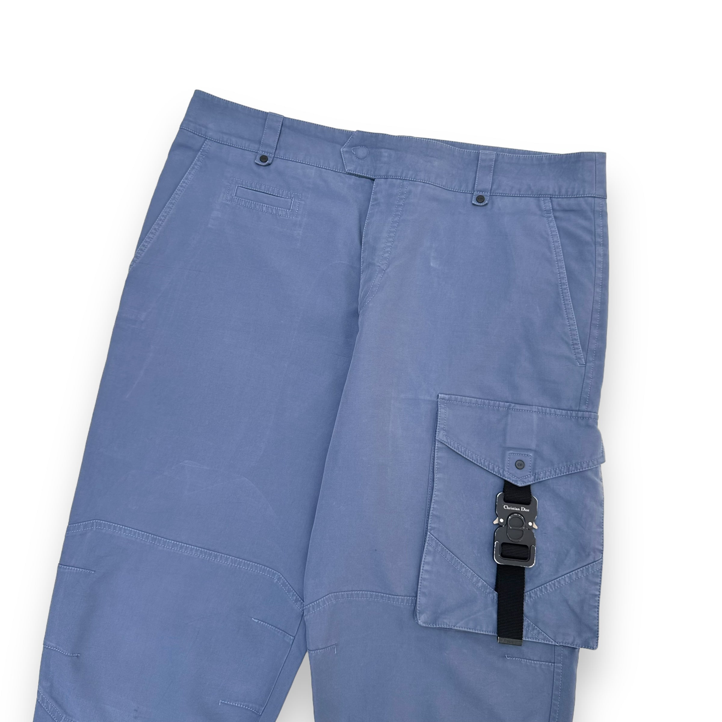 DIOR BUCKLE DETAILED CARGO TROUSER BLUE L