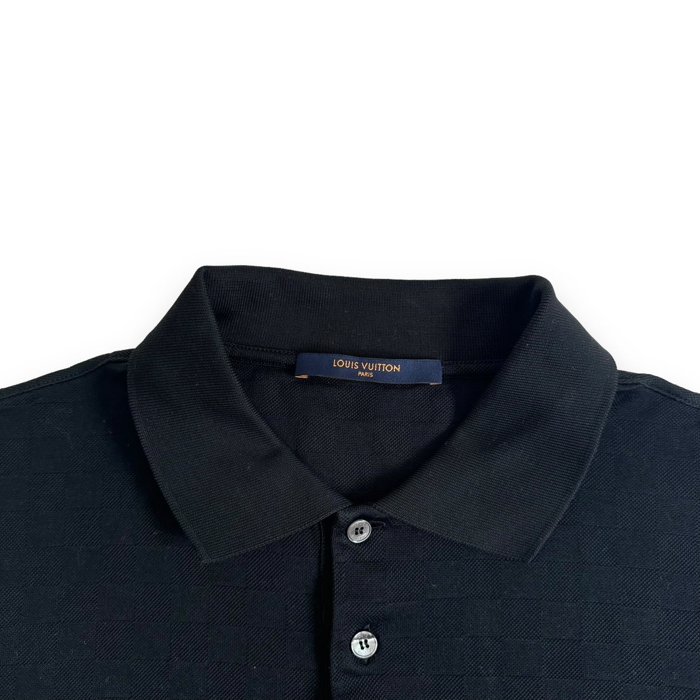 LOUIS VUITTON HALF DAMIER POCKET POLO SHIRT BLACK L