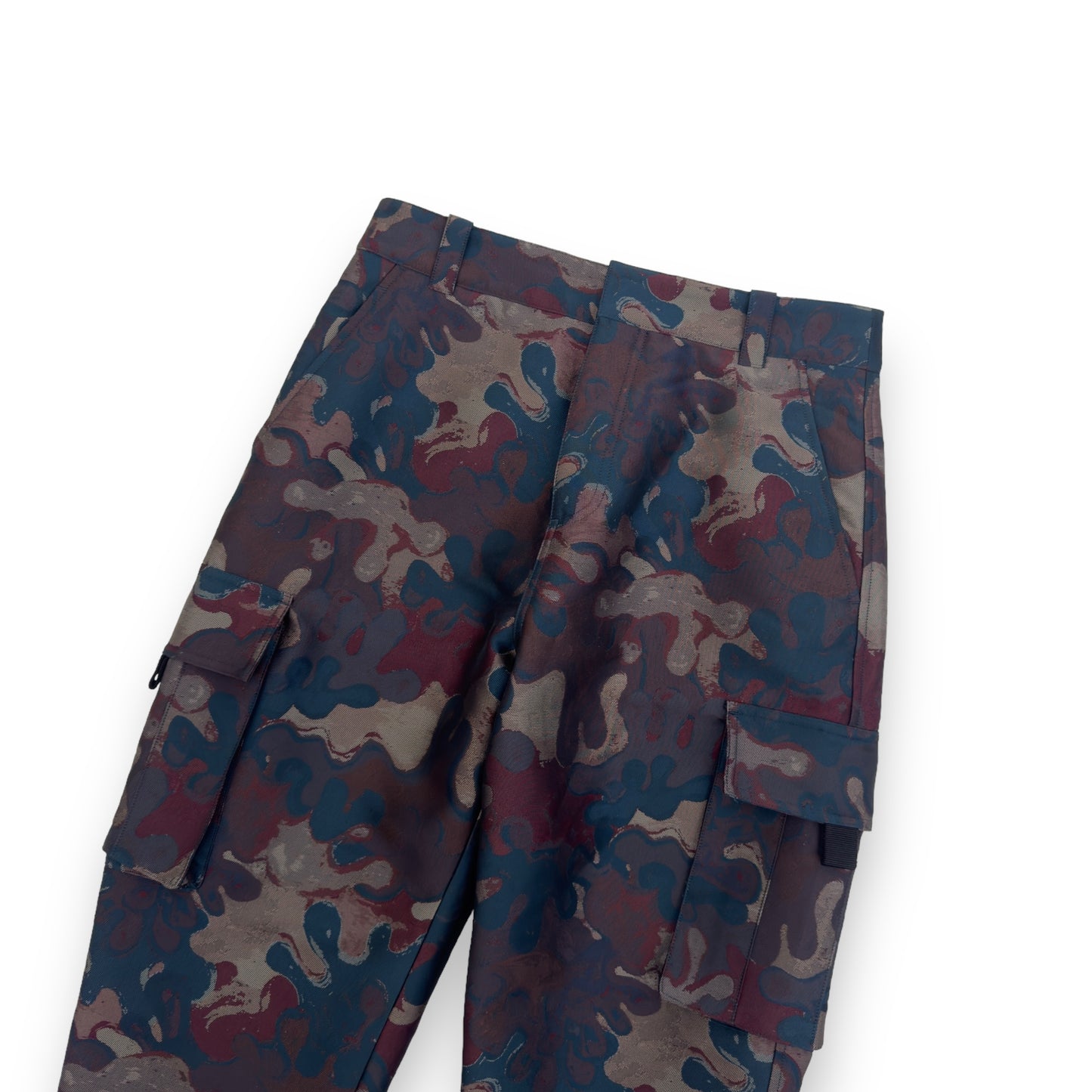 DIOR X PETER DOIG SS21 JACQUARD CAMOUFLAGE CARGO TROUSERS M