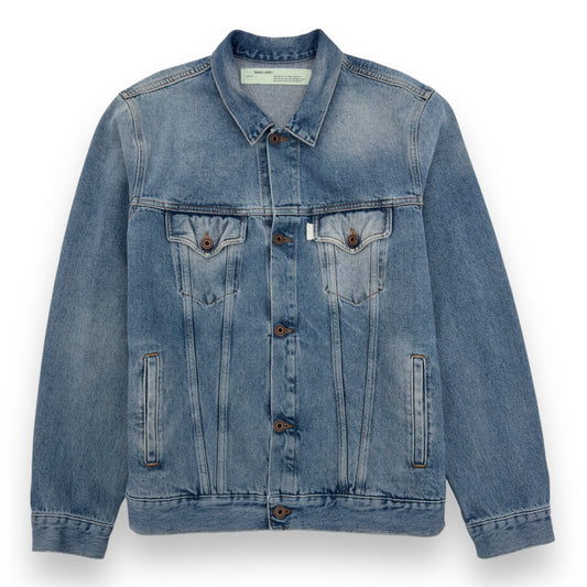 OFF-WHITE SPRAY PAINT DENIM JACKET BLUE M