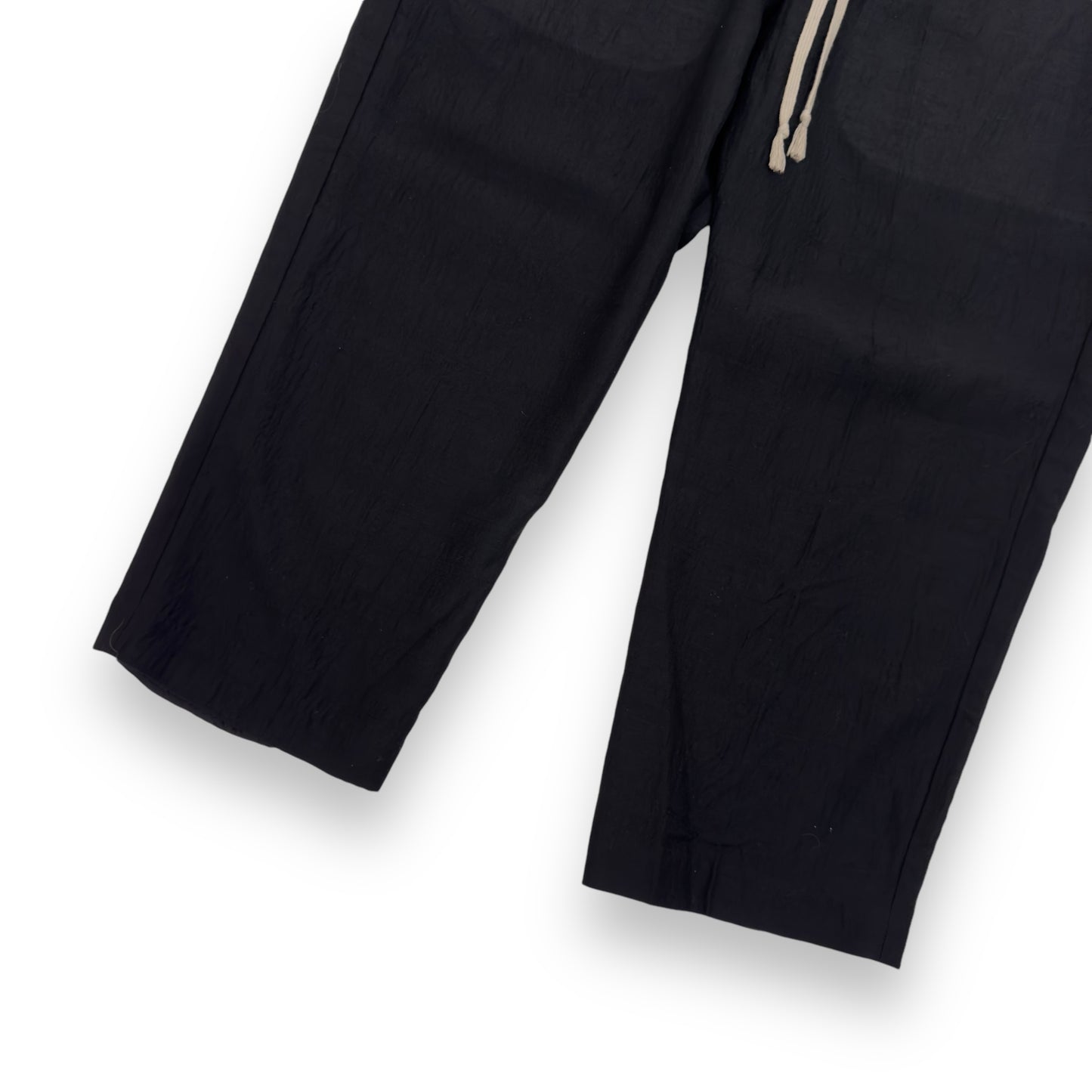 RICK OWENS TECUATL SS20 WOOL CROPPED TRACK PANTS BLACK M