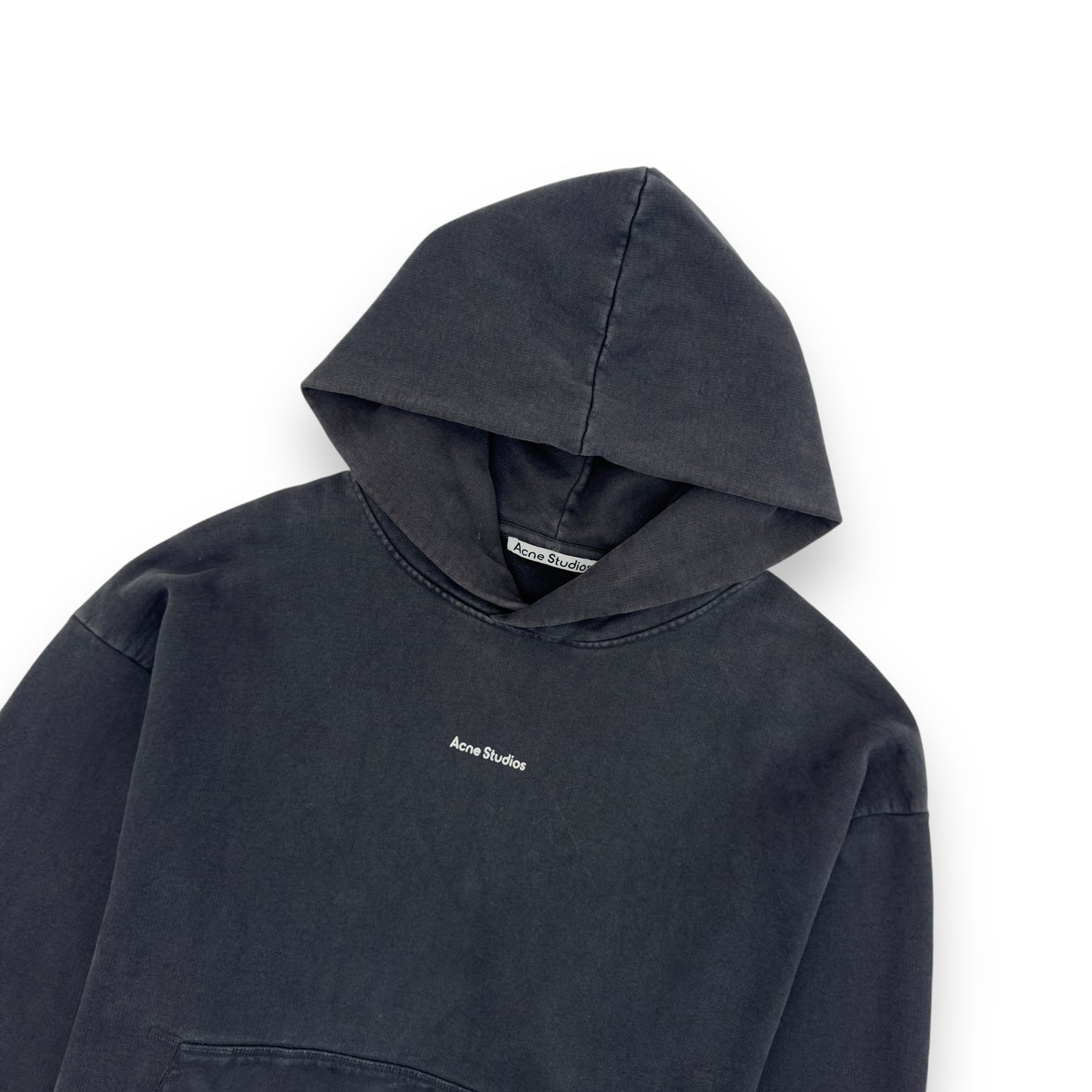 ACNE STUDIOS OVERSIZED LOGO HOODIE GREY XS