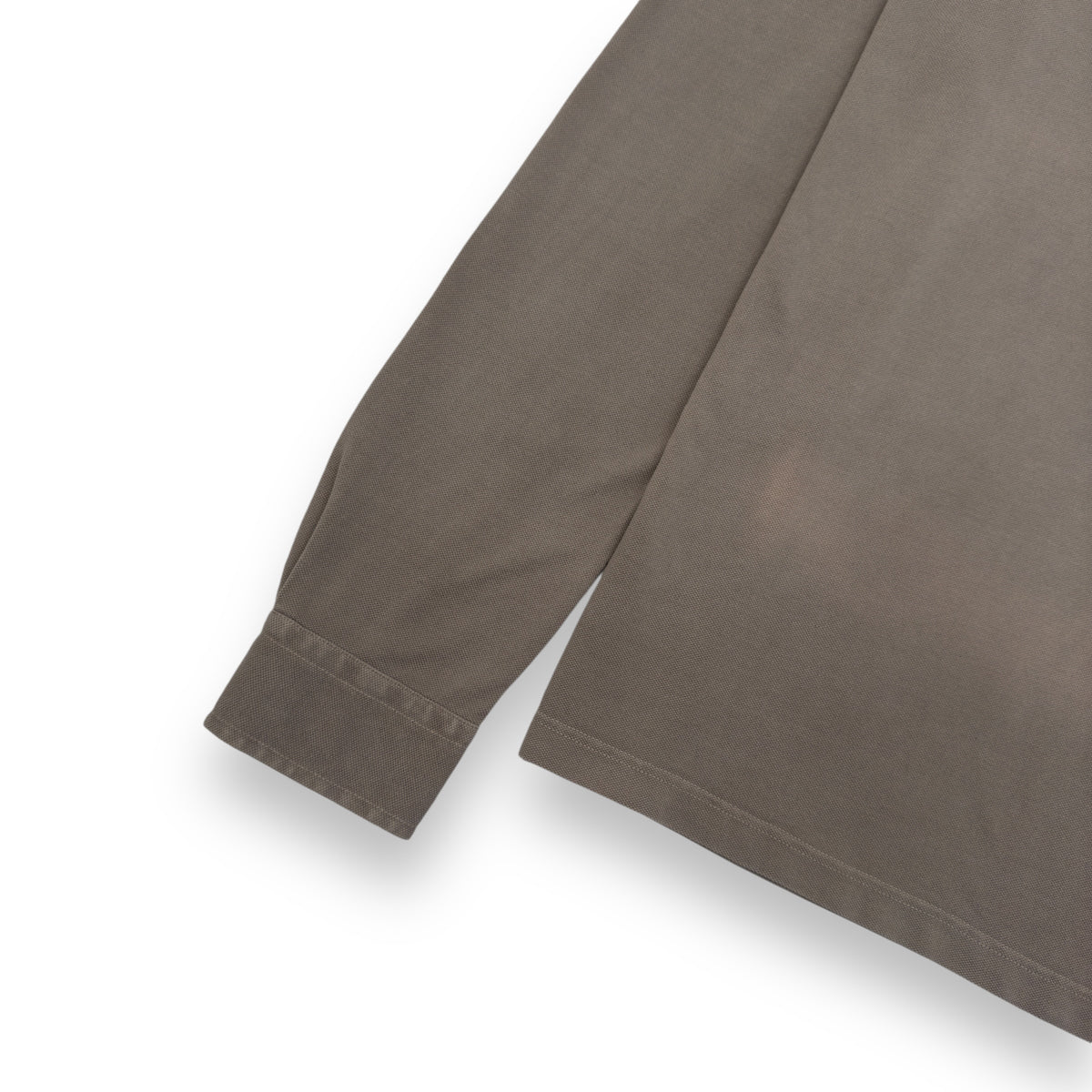 THOM SWEENEY LONG SLEEVE POLO SHIRT TAUPE L