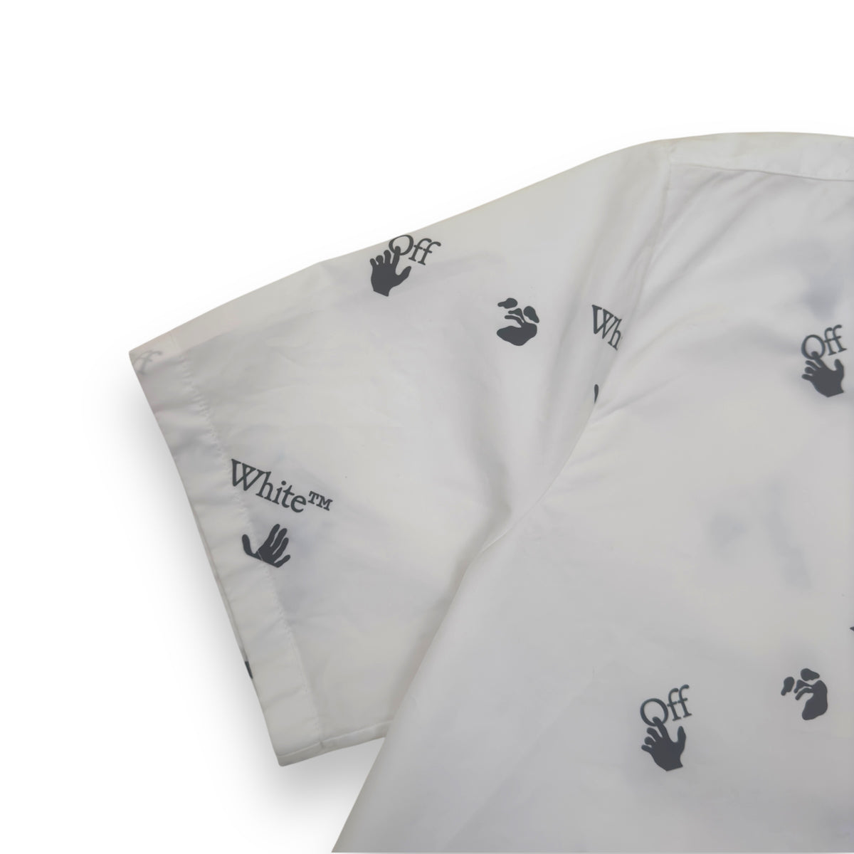 OFF-WHITE LOGO ALLOVER HOLIDAY SHIRT WHITE / BLACK M