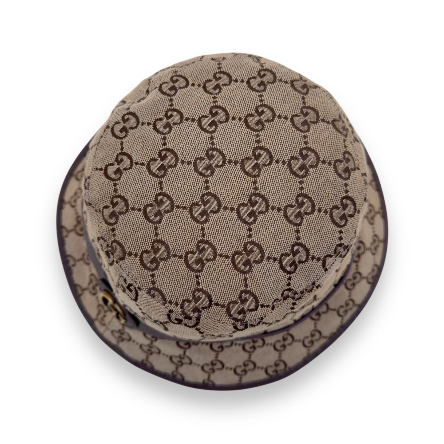 GUCCI GG CANVAS FEDORA HAT BROWN M