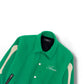 AMIRI LOGO-EMBOIDERED APPLIQUÉD BONE WOOL JACKET GREEN / WHITE 50 / L