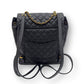 CHANEL URBAN SPIRT QUILTED CALFSKIN BACKPACK BLACK WITH GOLD HARDWARE M