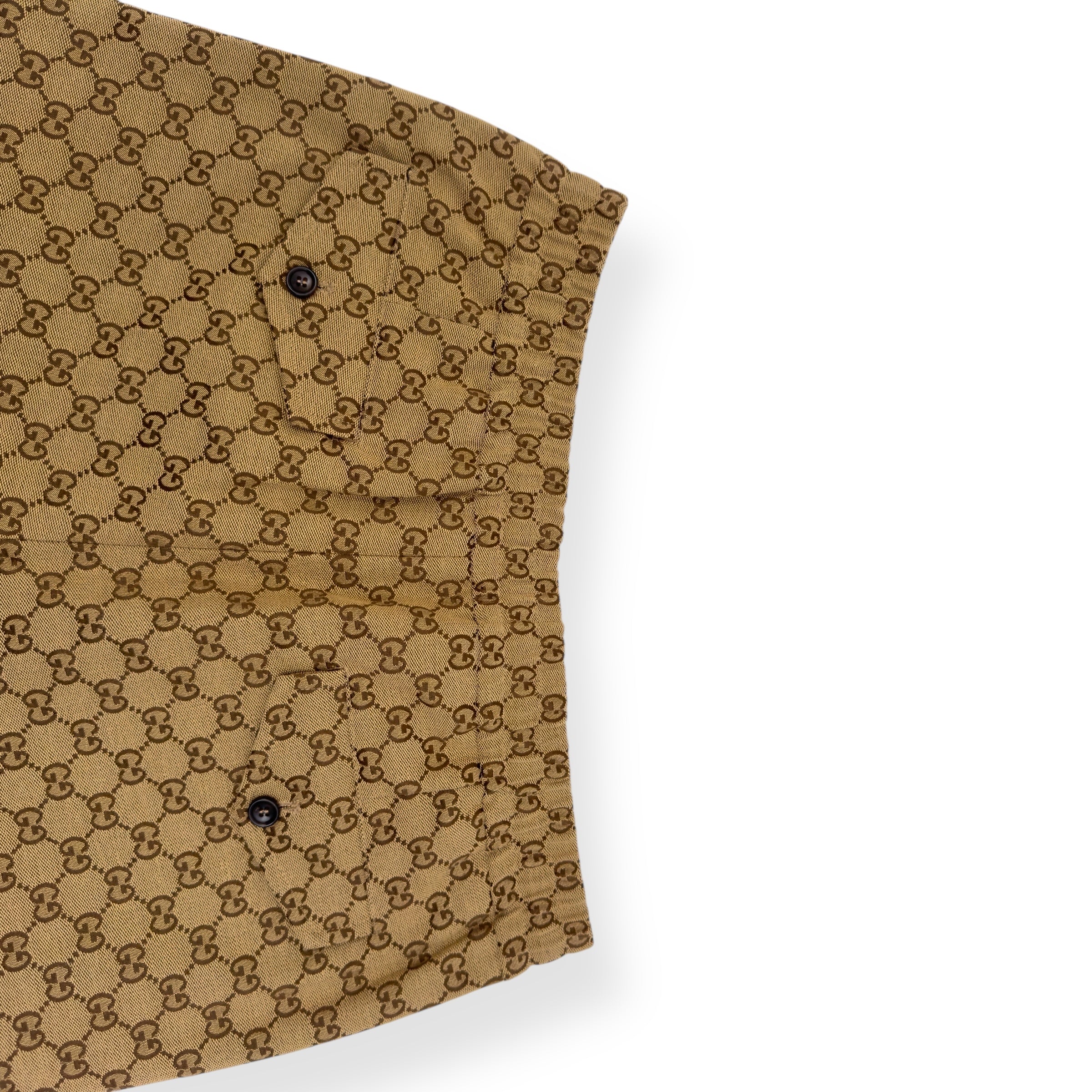 GUCCI GG COTTON CANVAS TROUSERS BEIGE 48 / M