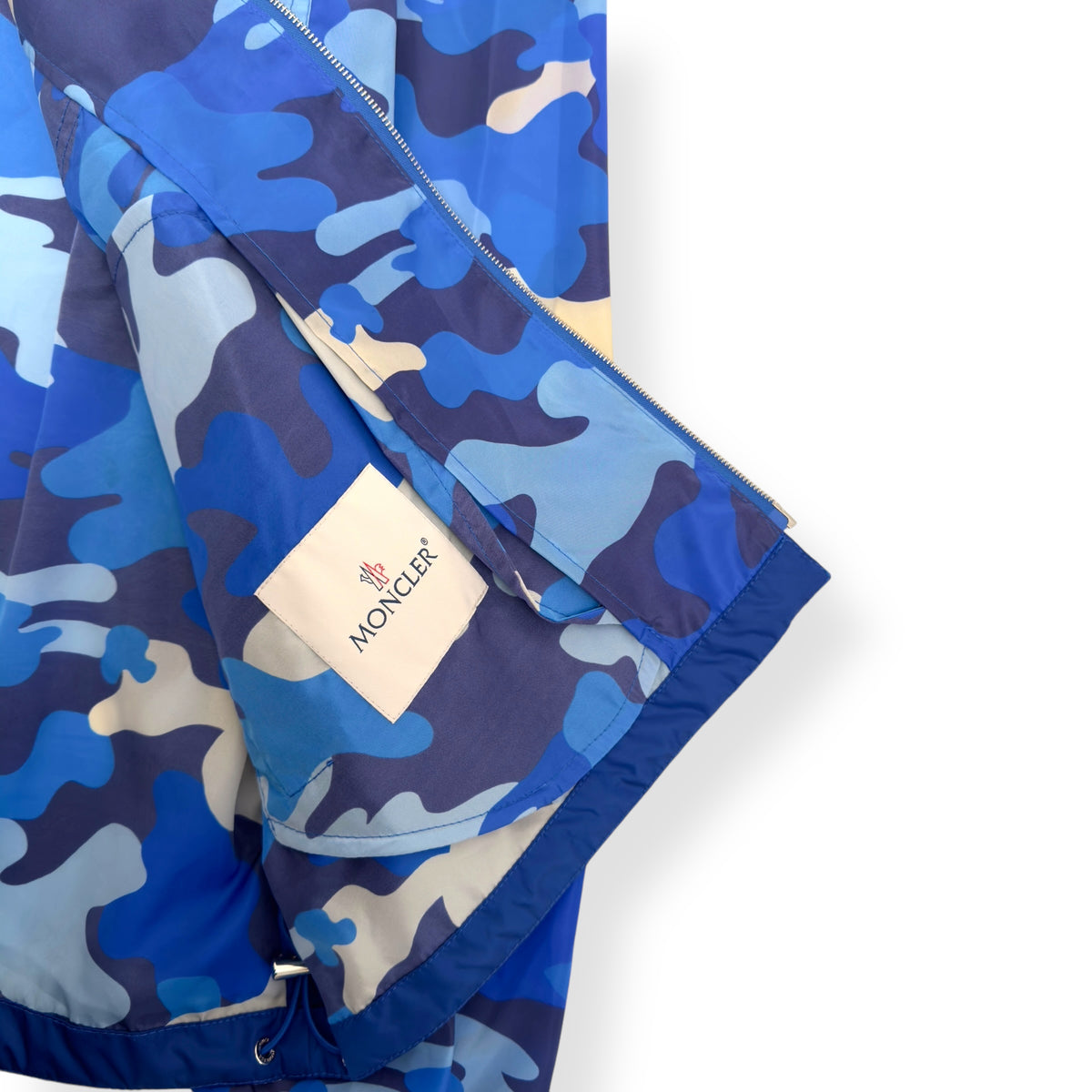MONCLER VIDOURLE CAMOFLAGE SHELL WINDBREAKER JACKET BLUE S