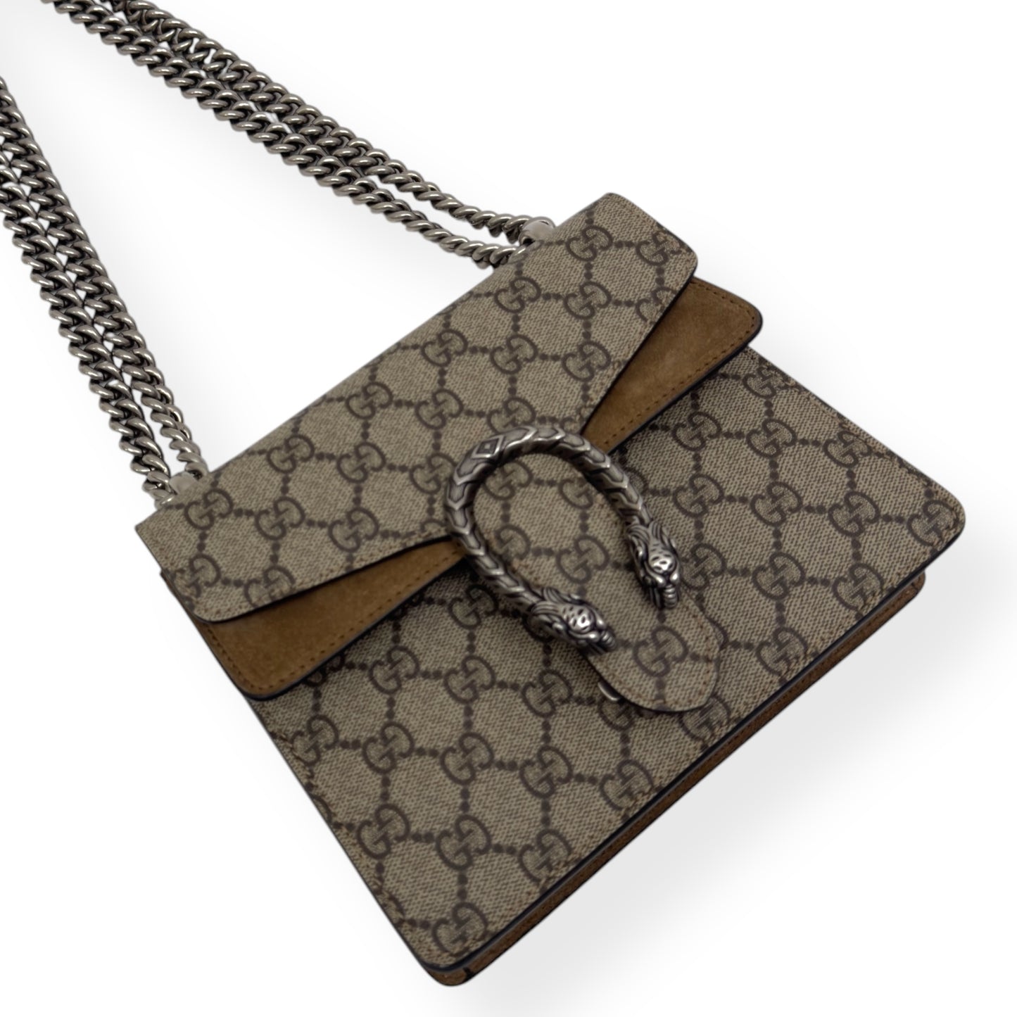 GUCCI GG SUPREME MONOGRAM DIONYSUS CANVAS SHOULDER BAG BEIGE S