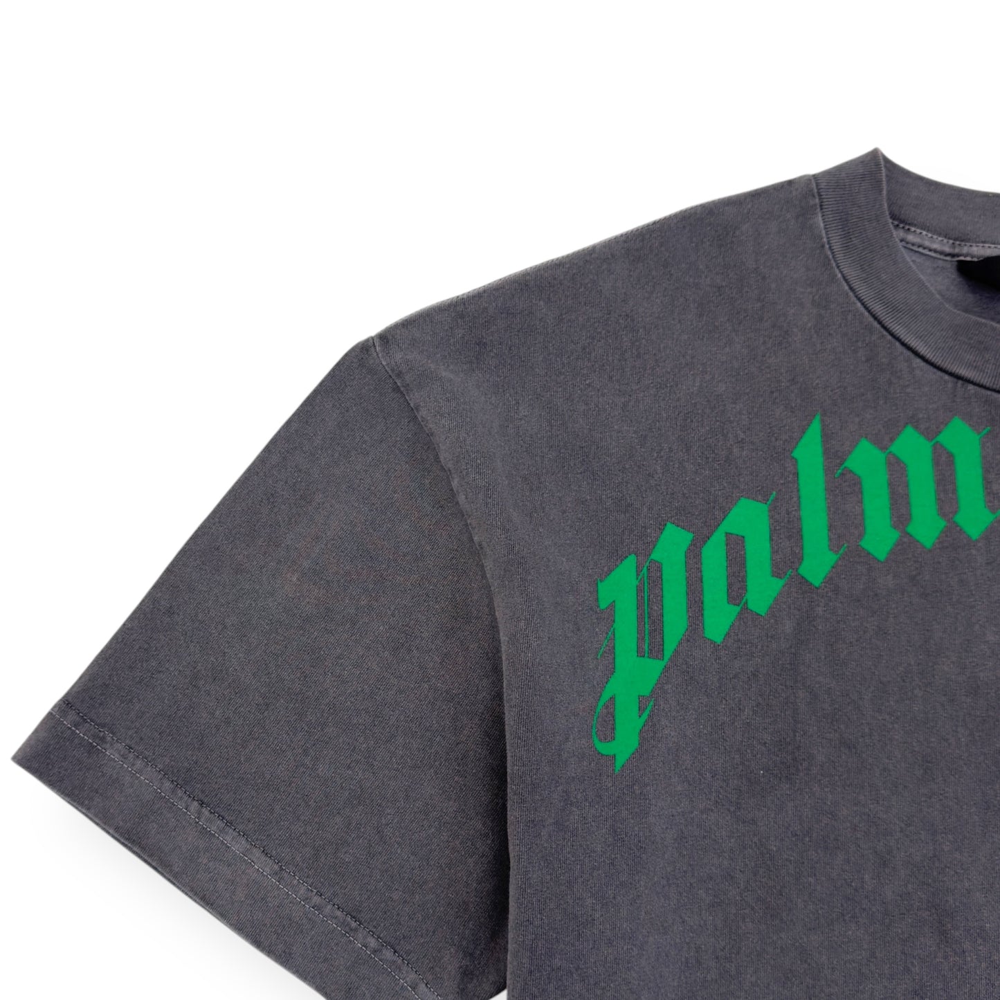 PALM ANGELS COTTON T-SHIRT GREY / GREEN M