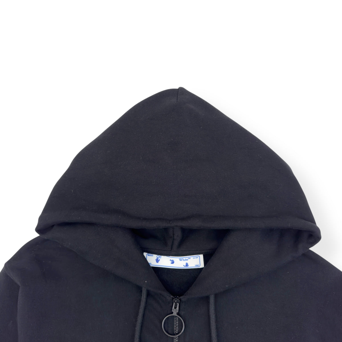 OFF-WHITE ZIP UP CUT HERE HOODIE BLACK / WHITE M