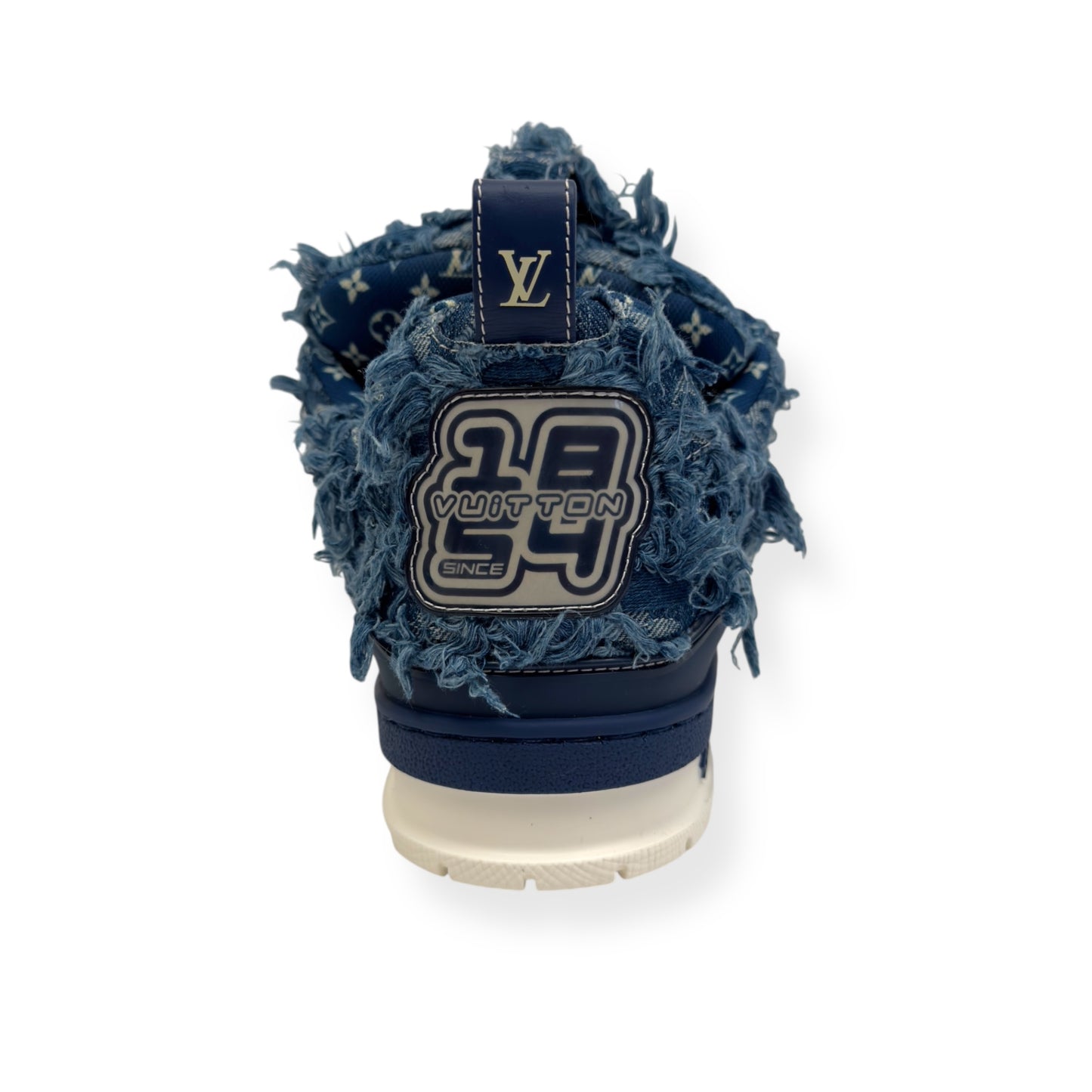 LOUIS VUITTON DISTRESSED DENIM LV SKATE SNEAKER UK7.5