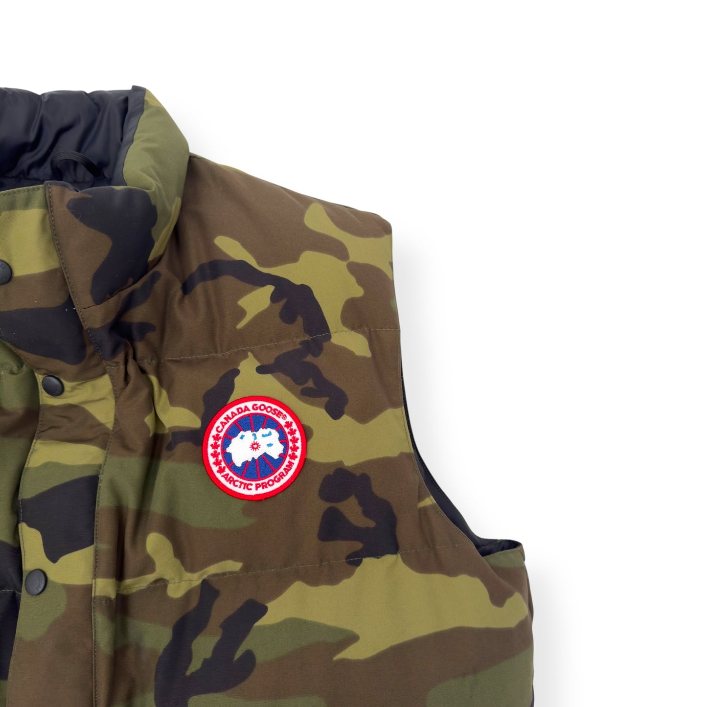 CANADA GOOSE FREESTYLE GILET PUFFER JACKET GREEN CAMO L