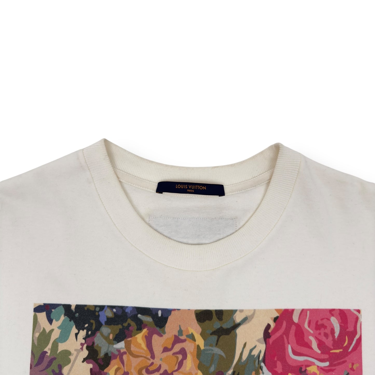 LOUIS VUITTON FLORAL PRINT T-SHIRT WHITE / PINK L