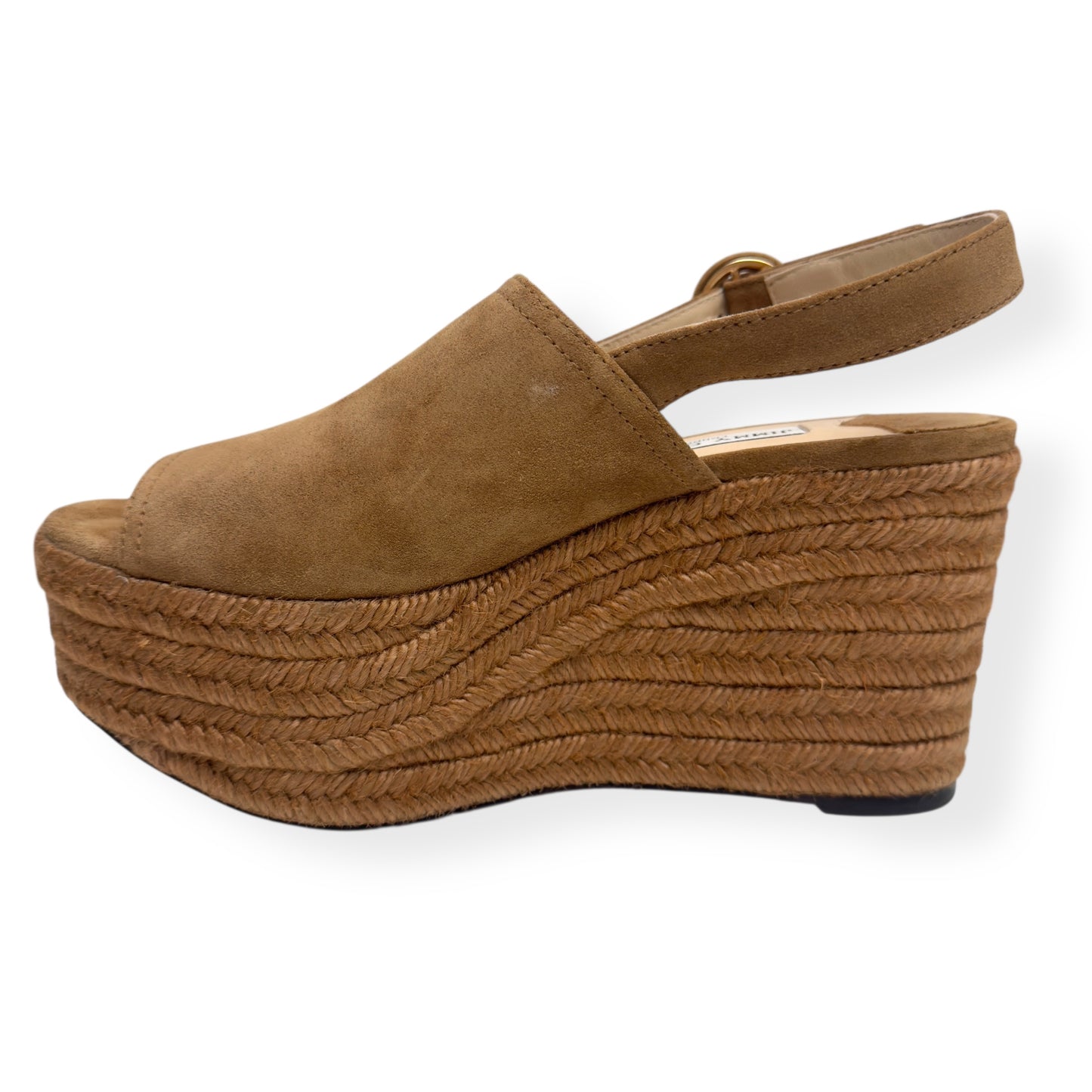 JIMMY CHOO DEYA 95 SUEDE ESPADRILLE WEDGE TAN 38 / UK5