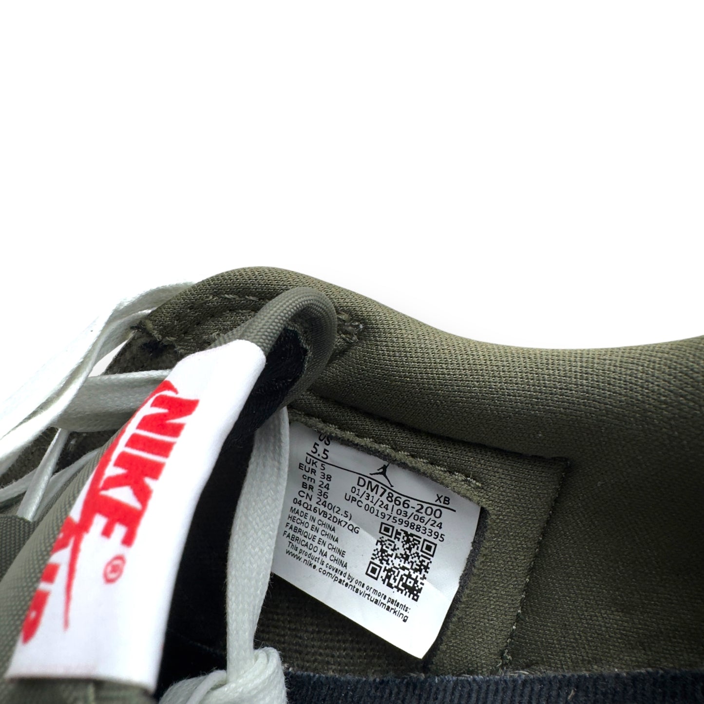 NIKE X TRAVIS SCOTT AIR JORDAN 1 LOW OG SNEAKER MEDIUM OLIVE UK5