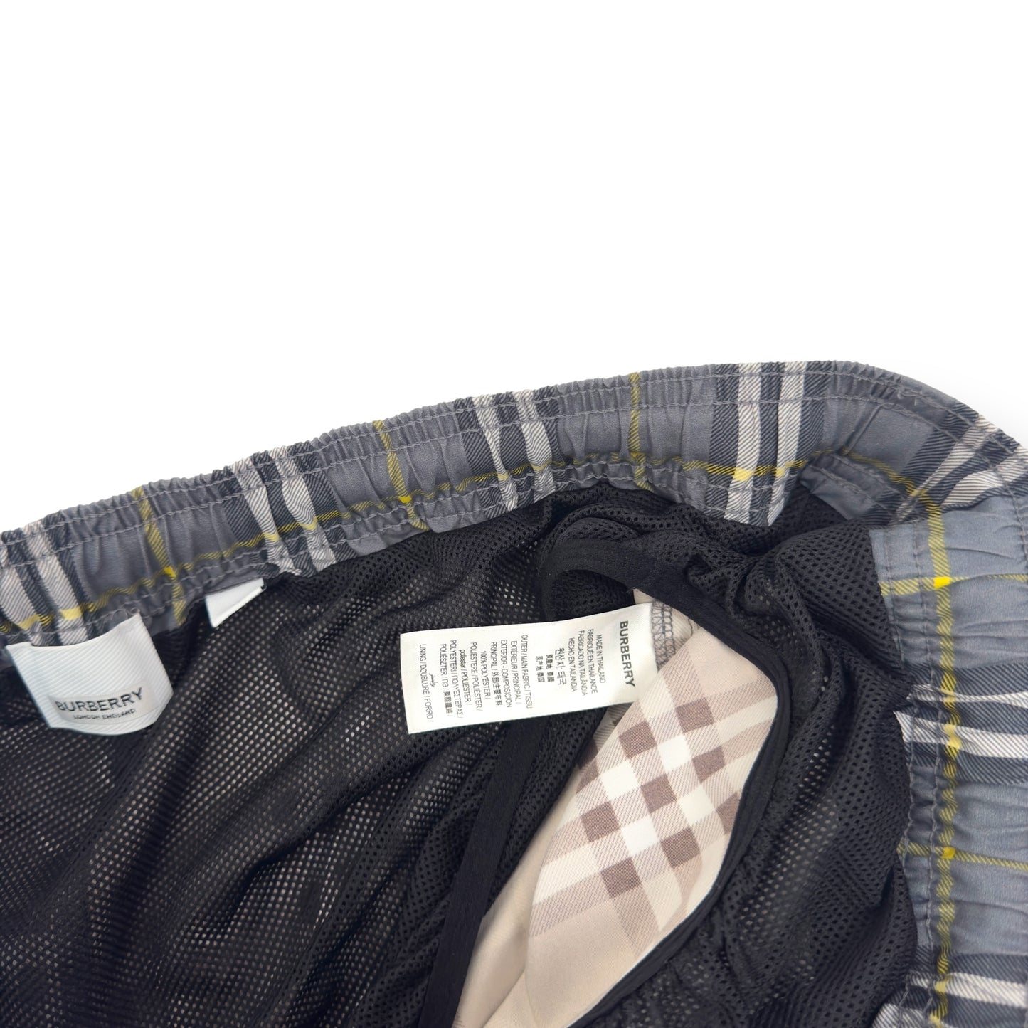 BURBERRY CHECK SWIM SHORTS BLACK M