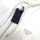 PRADA TRIANGLE LOGO ZIP-UP DENIM HOODIE WHITE M
