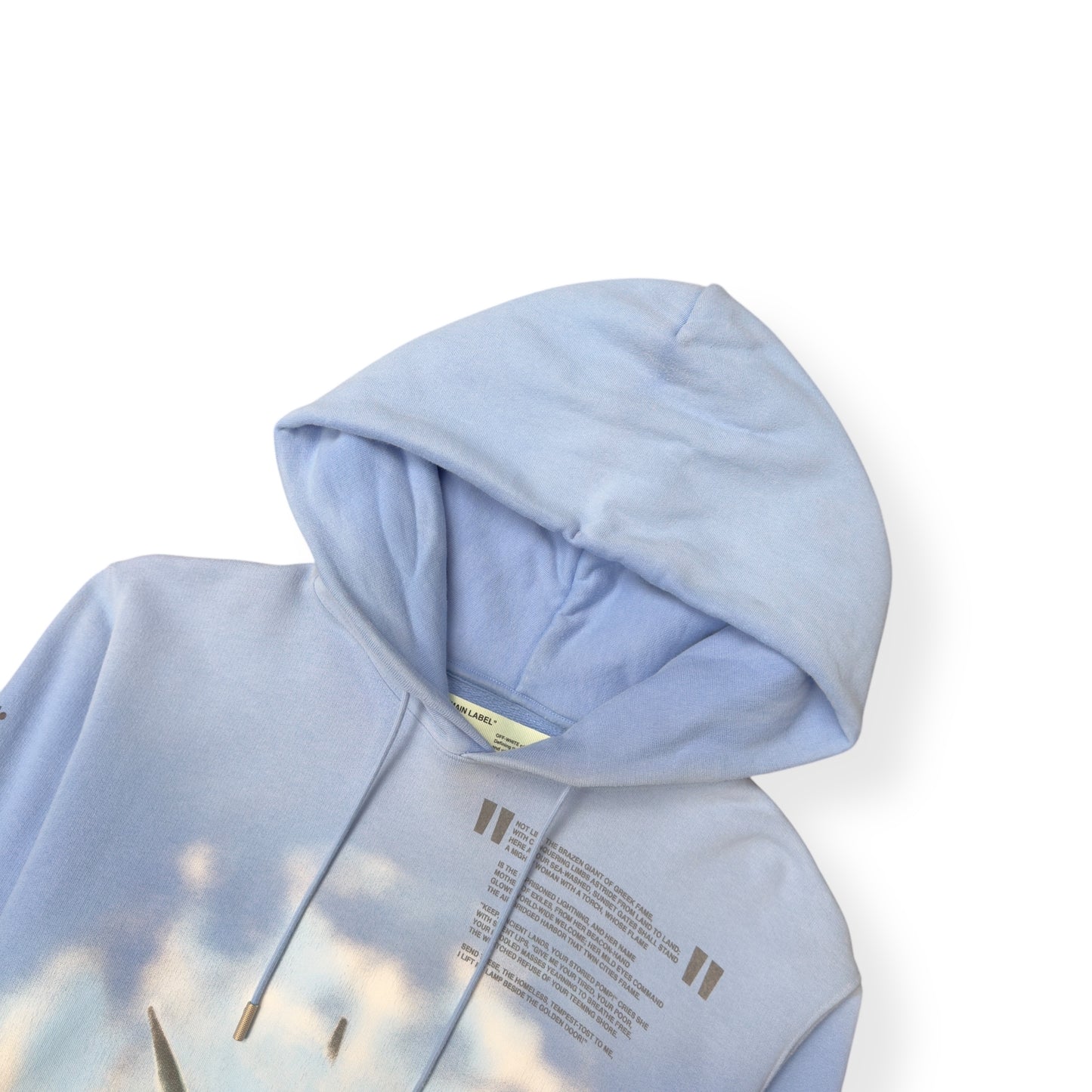 OFF-WHITE STATUE OF LIBERTY HOODIE BABY BLUE S
