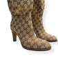 GUCCI LISA GG CANVAS MID-HEEL BOOTS BEIGE / EBONY UK5 / EU38