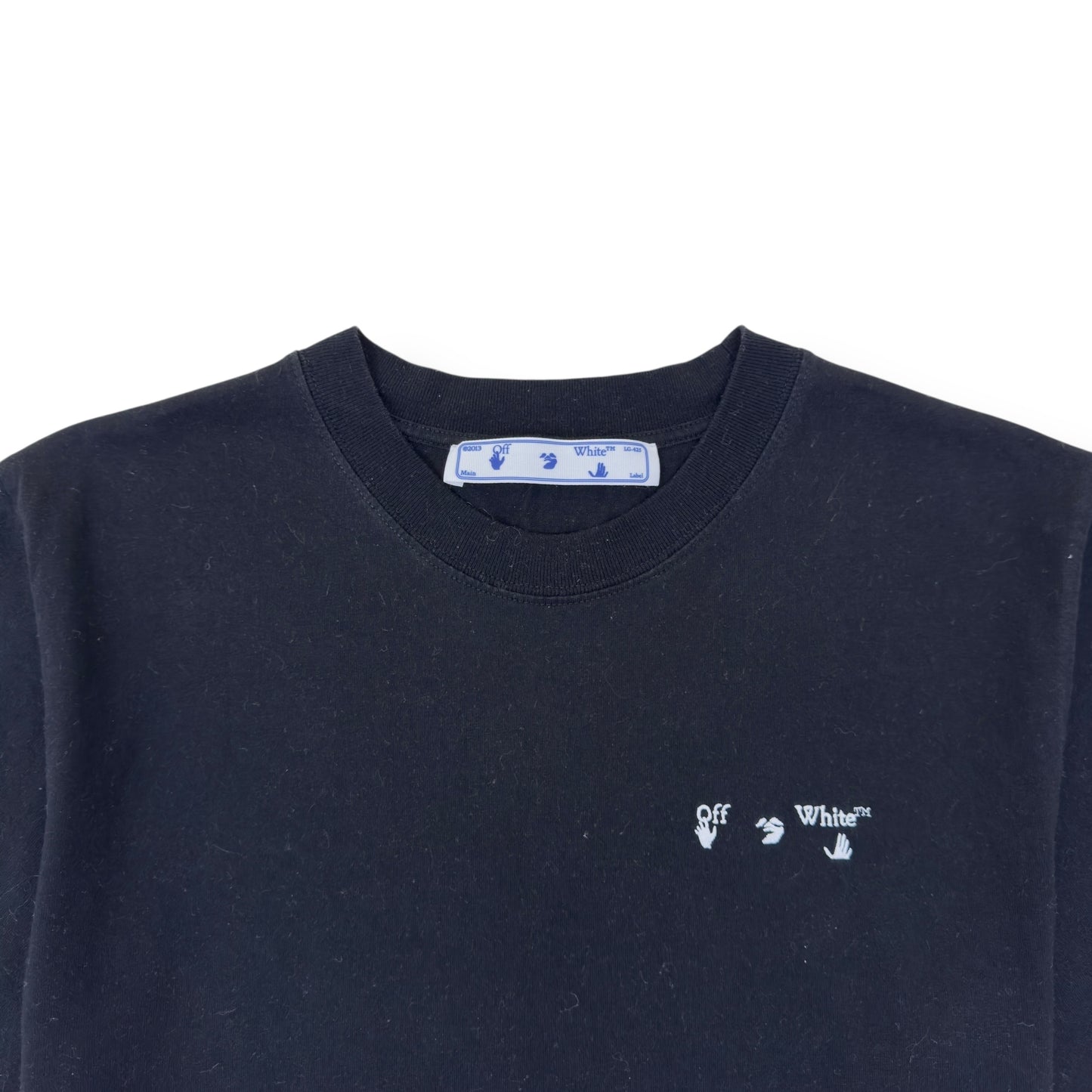 OFF-WHITE LOGO EMBROIDERED T-SHIRT BLACK M