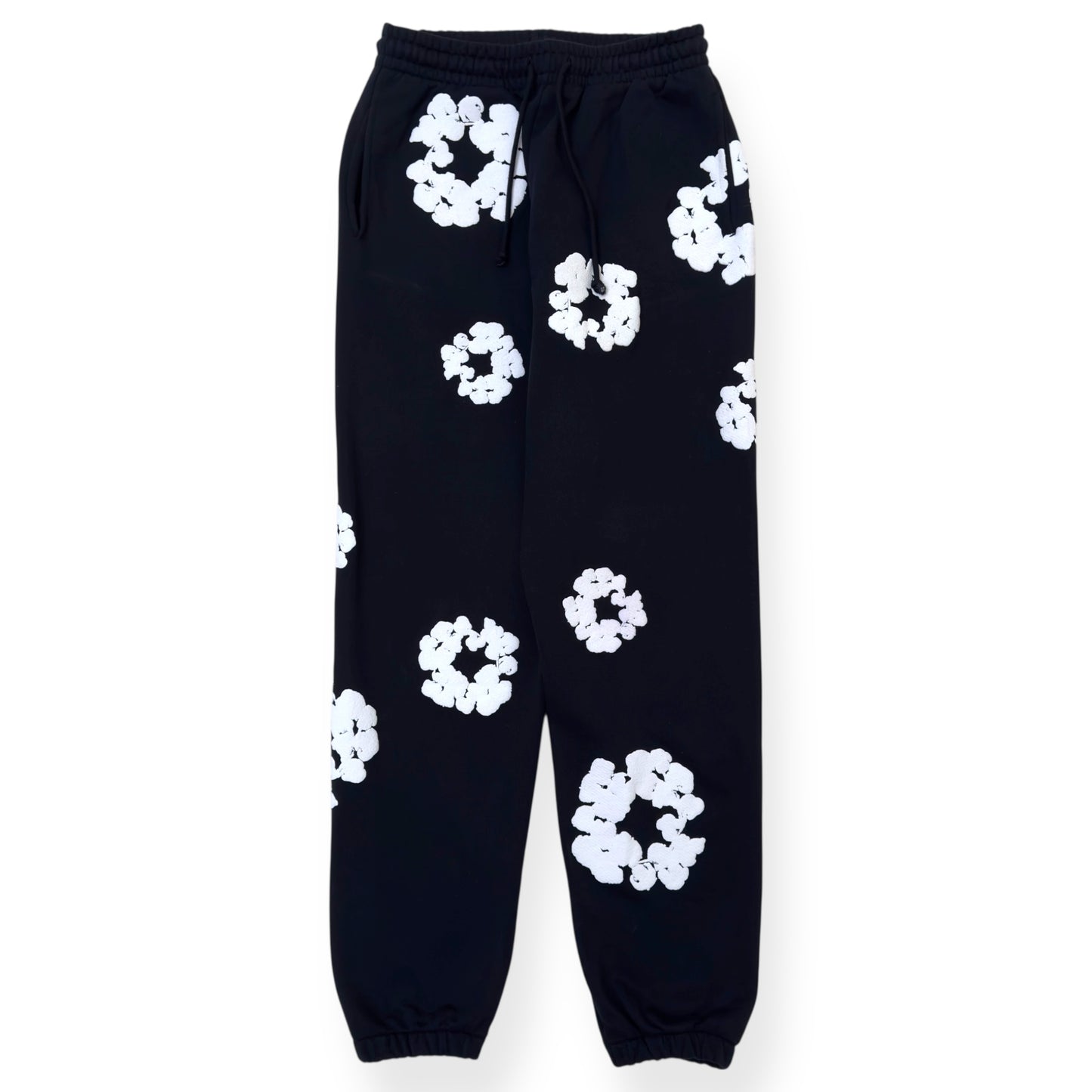 DENIM TEARS THE COTTON WREATH SWEATPANTS BLACK / WHITE S