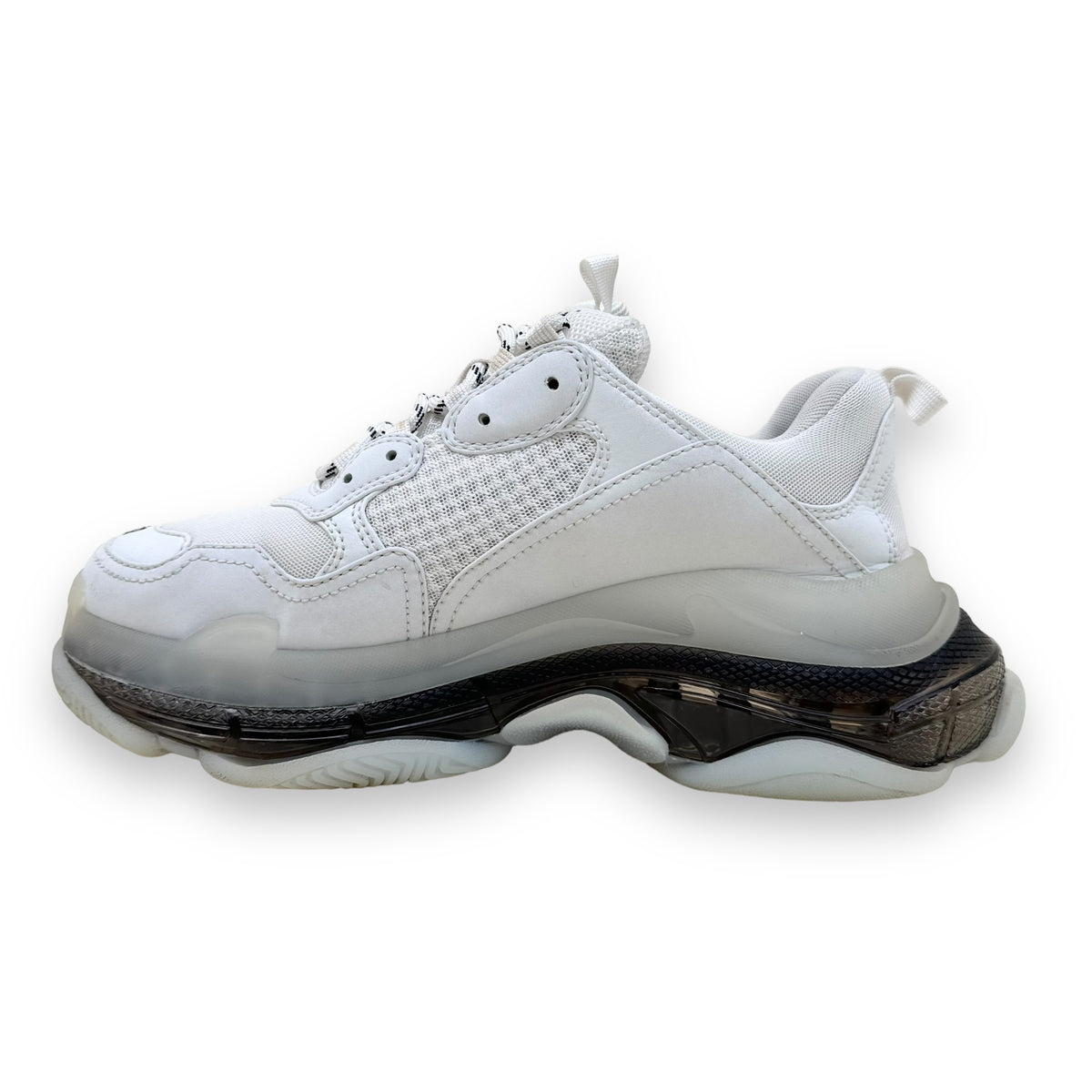 BALENCIAGA TRIPLE S CLEAR SOLE SNEAKER WHITE UK8