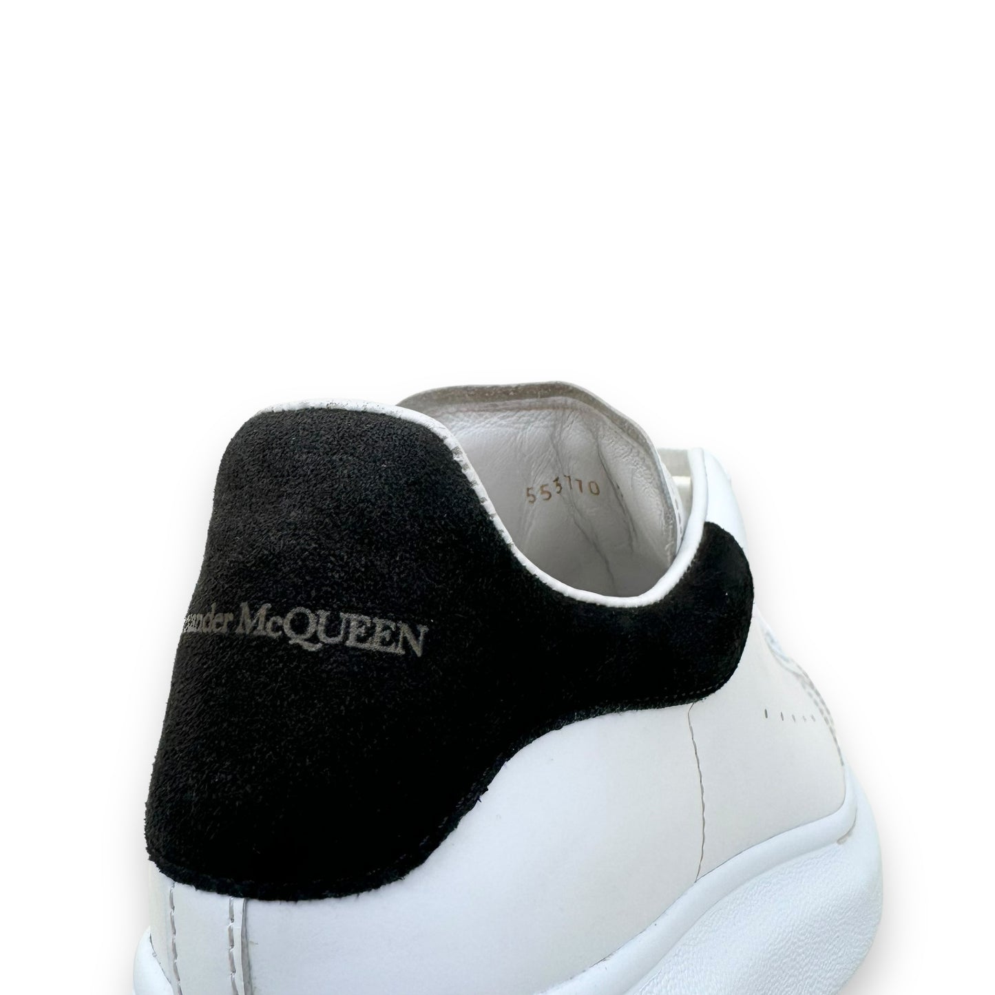 ALEXANDER MCQUEEN LEATHER SNEAKER WHITE / BLACK UK5.5