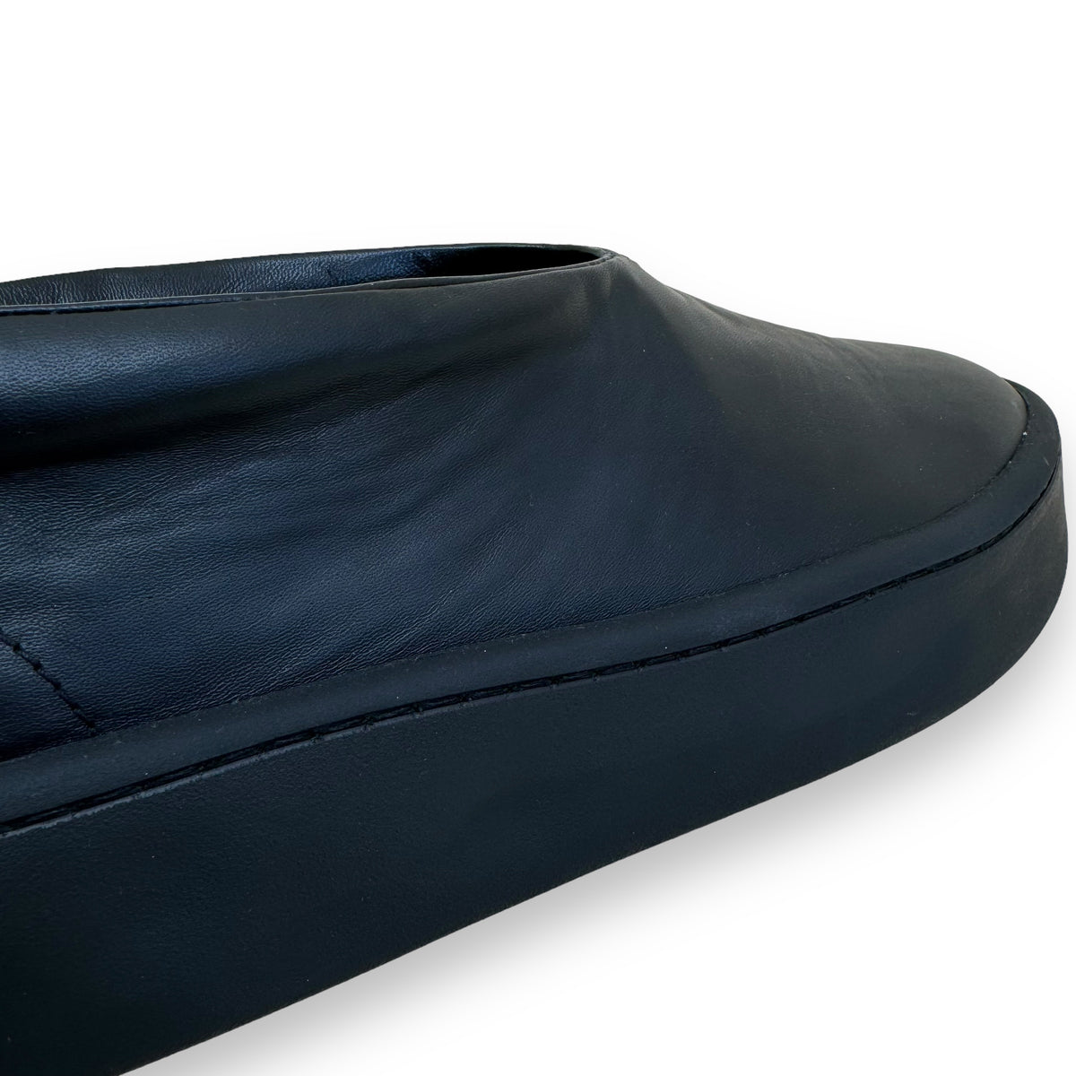 JIL SANDER SLIP ON LEATHER PLATFORM SNEAKER BLACK UK10