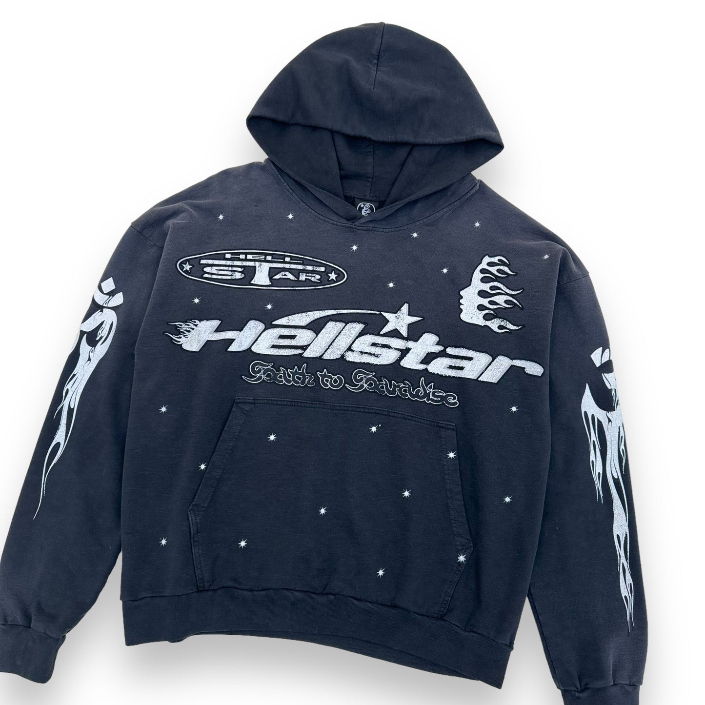 HELLSTAR STUDIOS HOODIE WASHED BLACK L