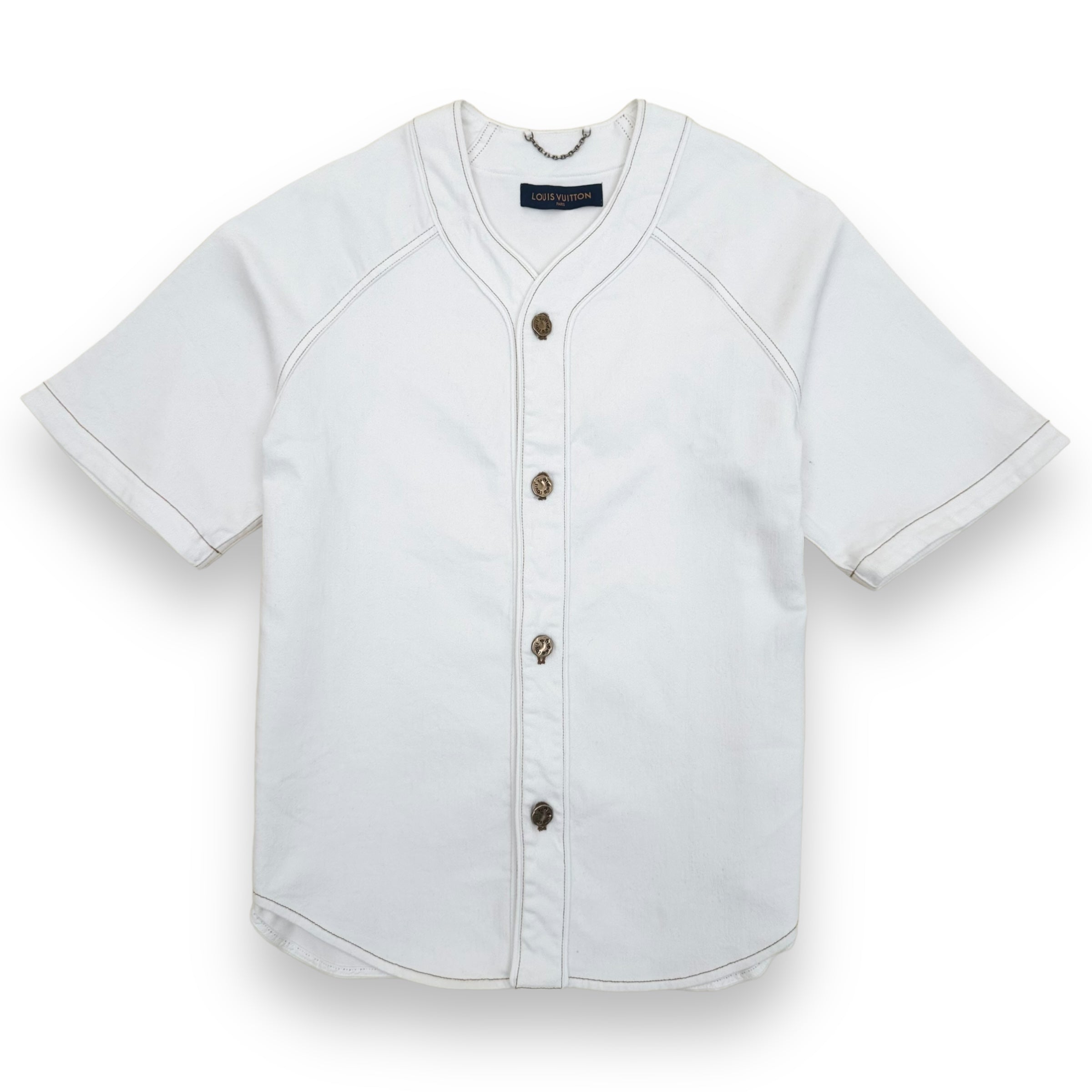 LOUIS VUITTON MONOGRAM BASEBALL SHIRT WHITE L