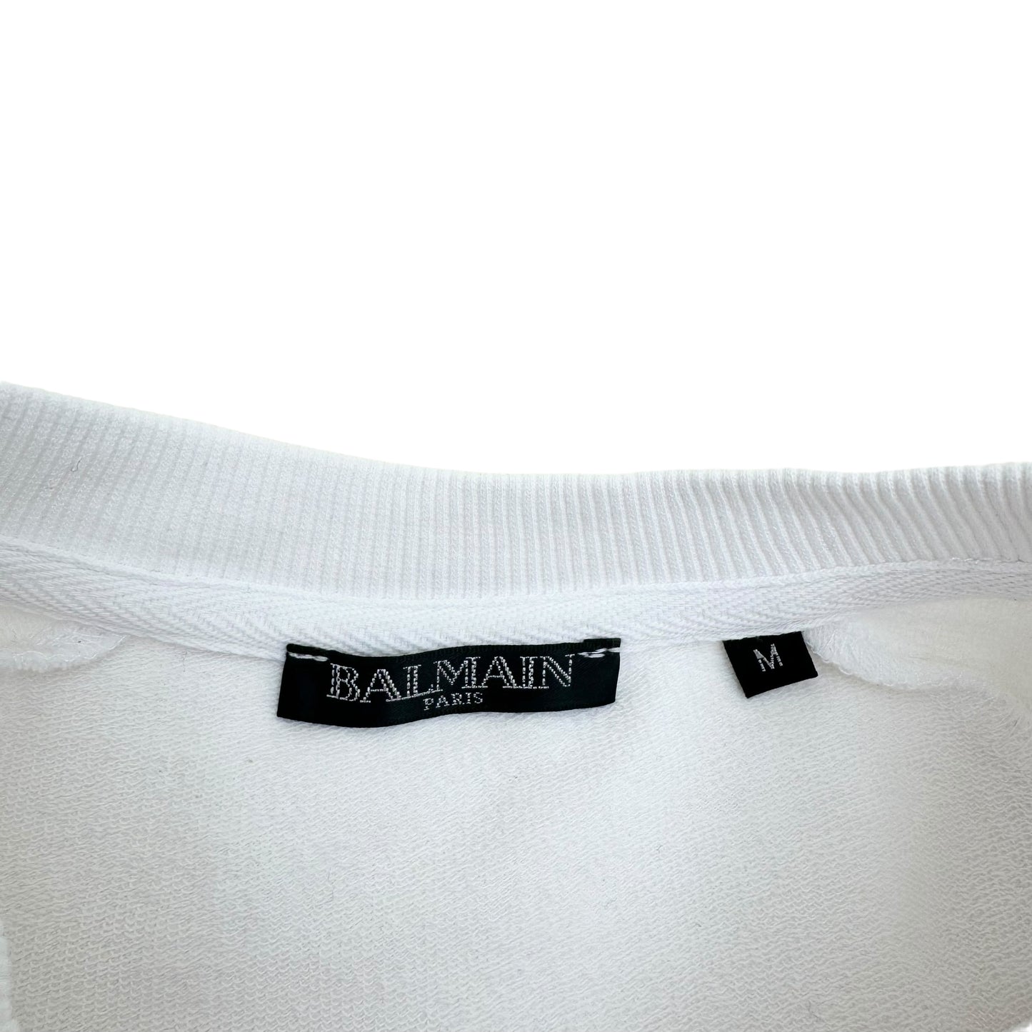 BALMAIN EMBOSSED LOGO SWEATSHIRT WHITE M