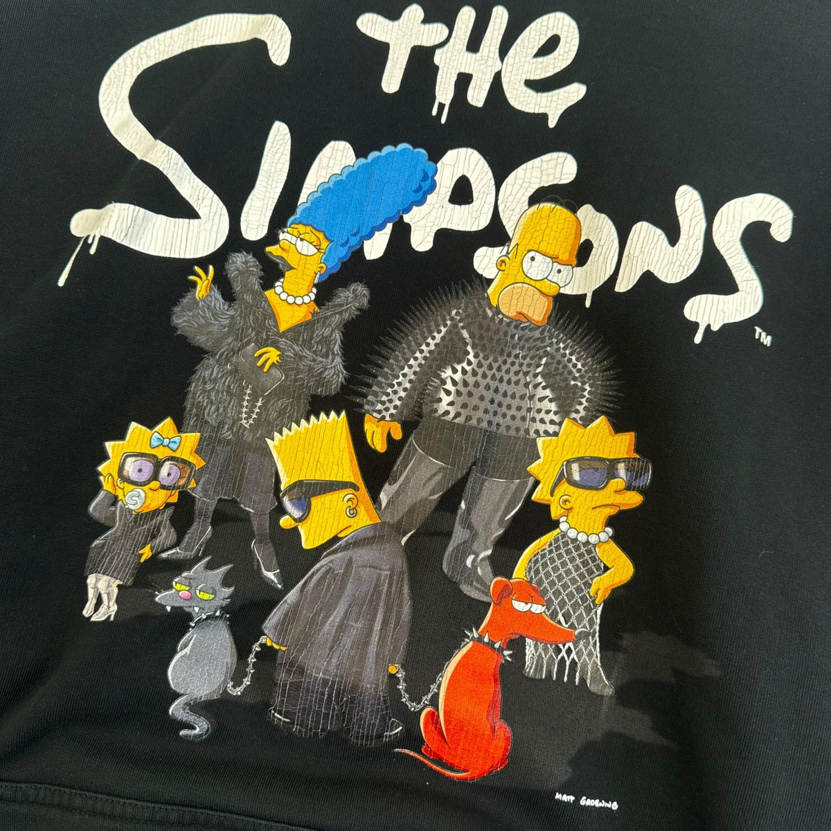 BALENCIAGA X THE SIMPSONS GRAPHIC PRINT HOODIE BLACK M