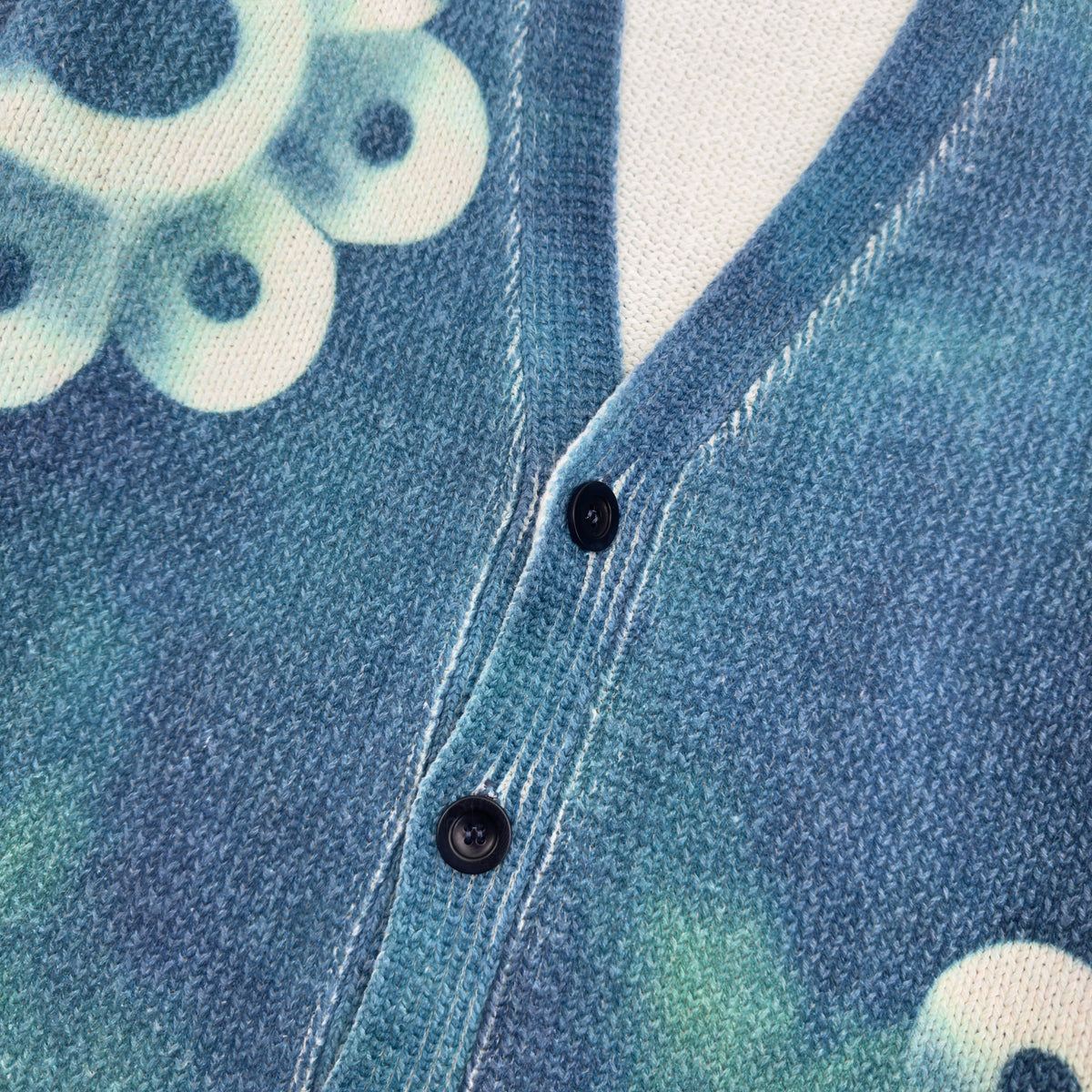 MAISON MARGIELA FLORAL PRINT TIE-DYE SWEATER BLUE / WHITE M