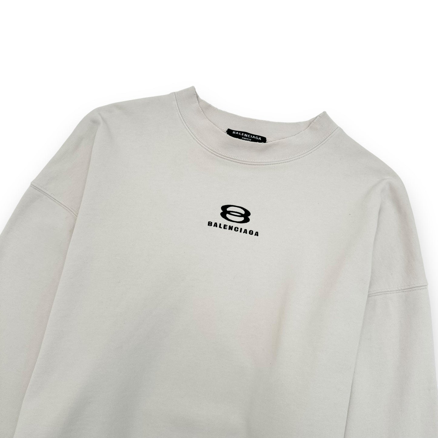 BALENCIAGA UNITY LOGO-PRINT COTTON-JERSEY SWEATSHIRT CREAM S